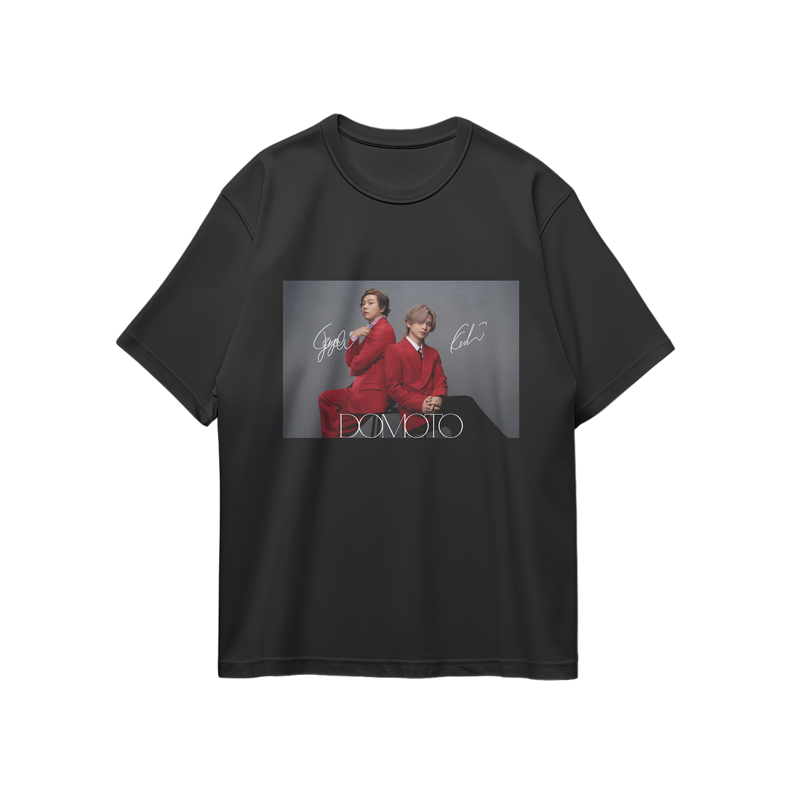 コットン プリント 応援Tシャツ-黒【DOMOTO/またね】