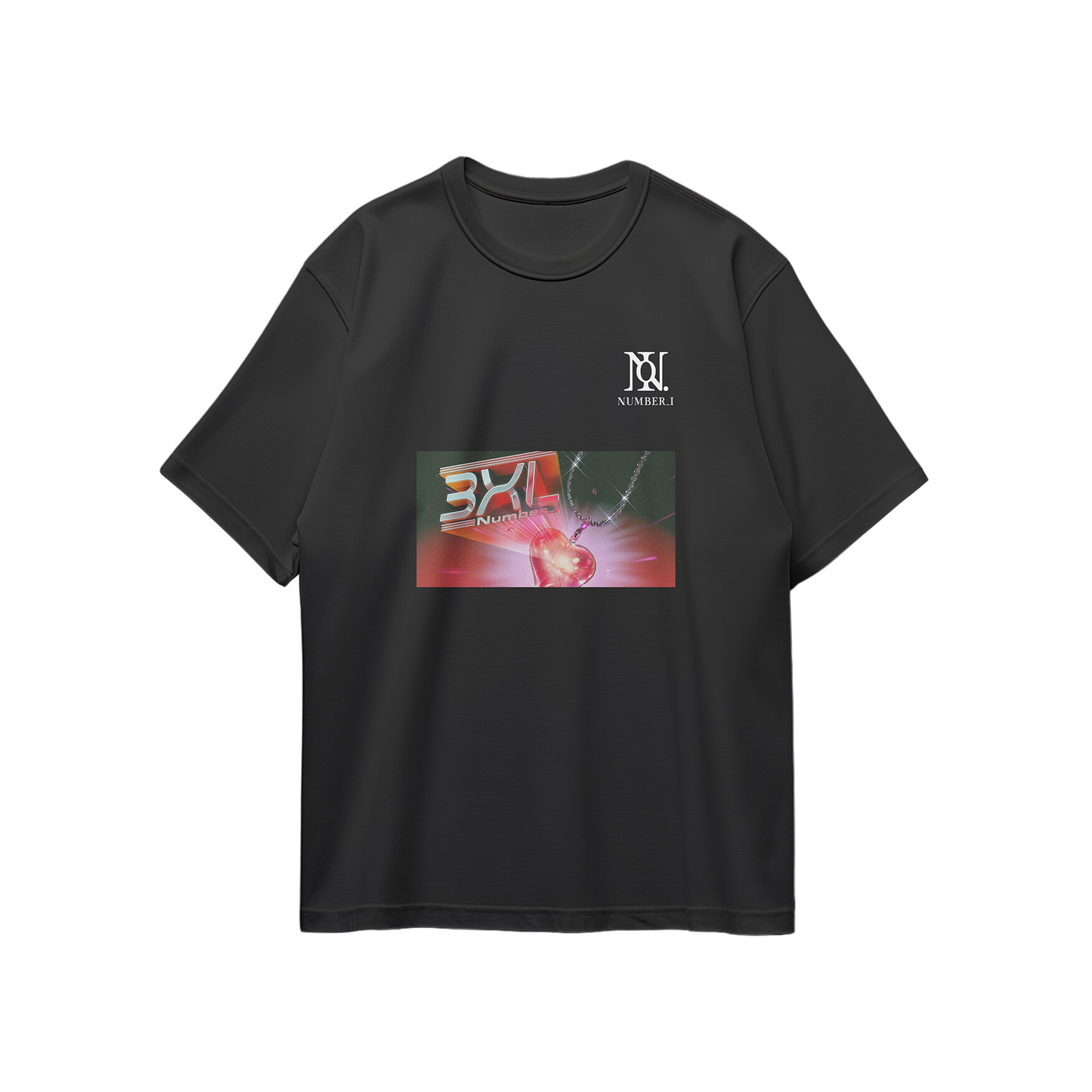 コットン プリント 応援Tシャツ-黒【Number_i/3XL】