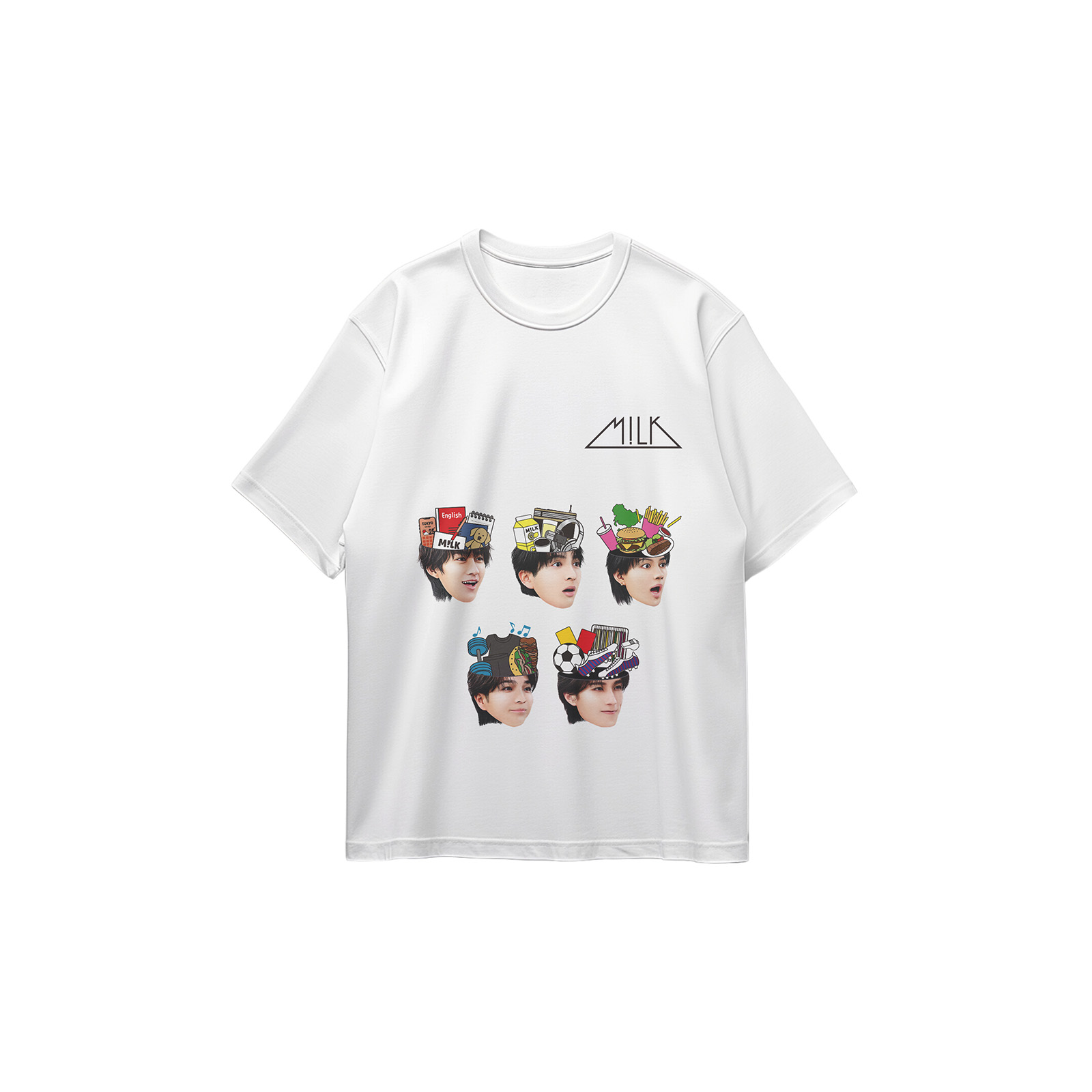 コットン プリント 応援Tシャツ-白【M!LK/好きすぎて滅!】-B