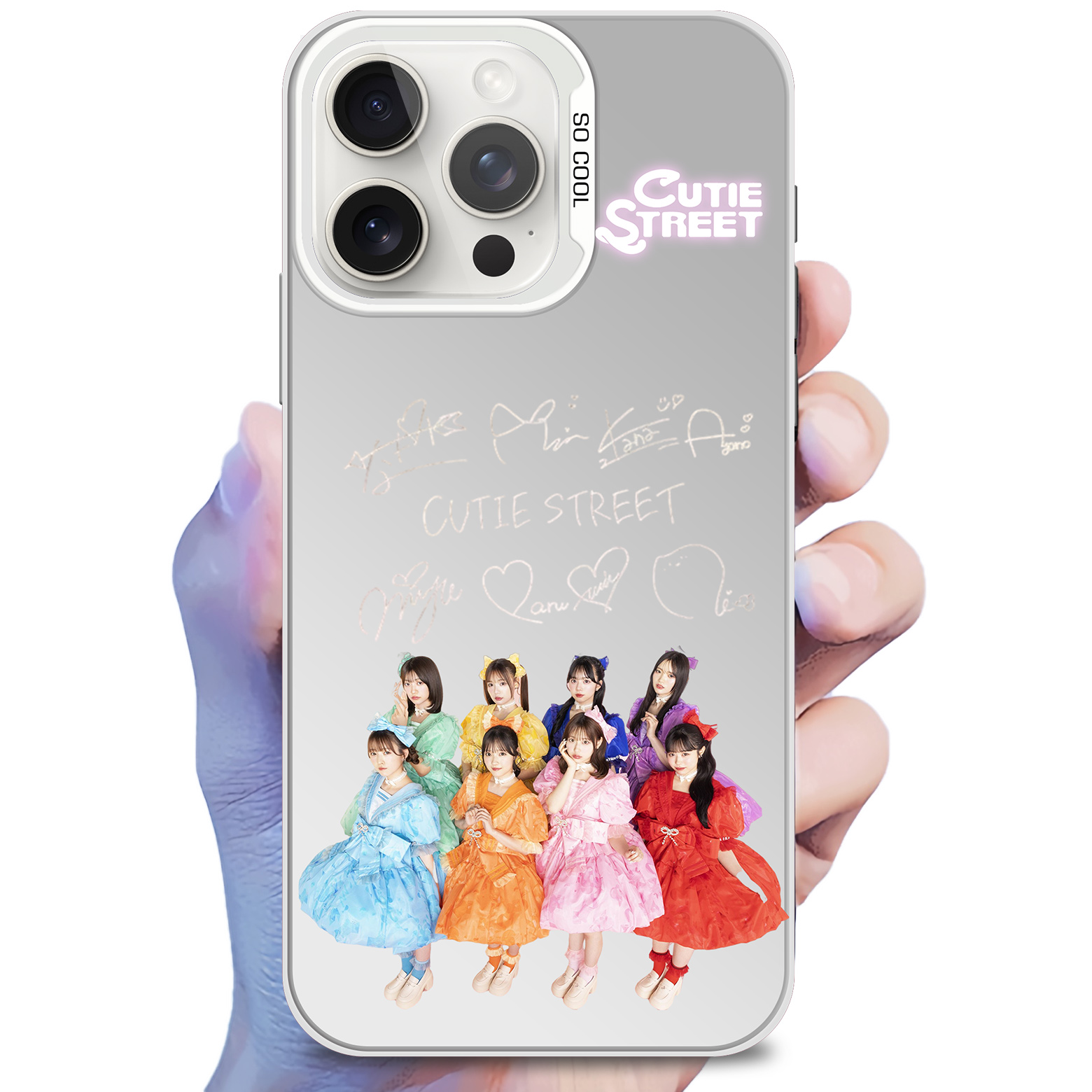 レーザーグラデーションスマートフォンケース-銀【CUTIE STREET】-YITOTO™推し活がもっと楽しくなる