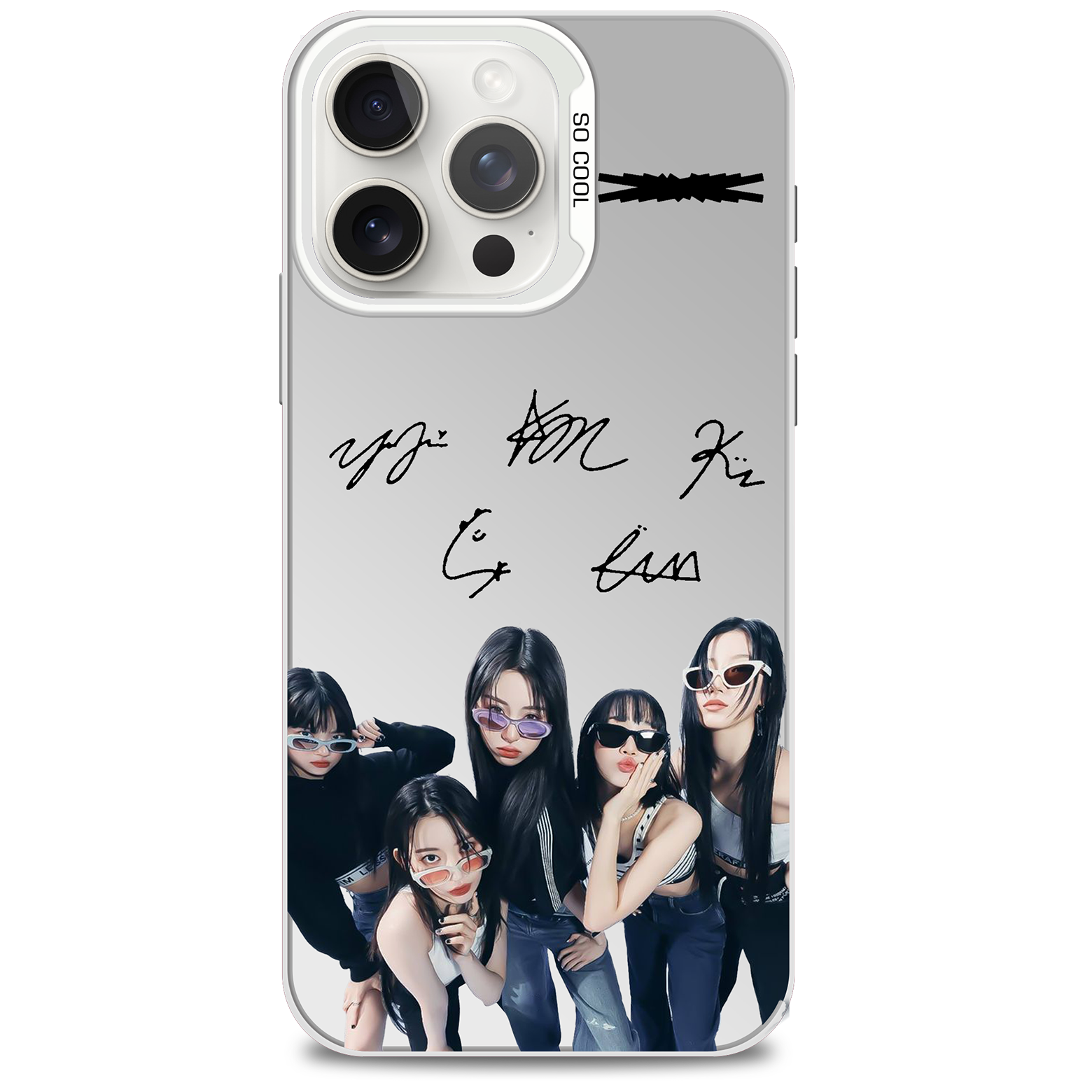 レーザーグラデーションスマートフォンケース-銀【LESSERAFIM/Different】