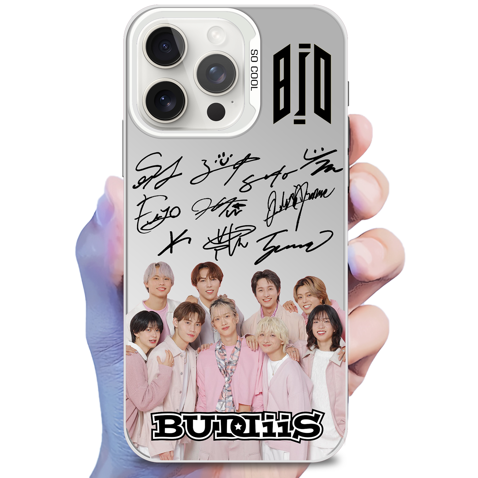 ミラースマホケース-銀【BUDDiiS/Dear】-B