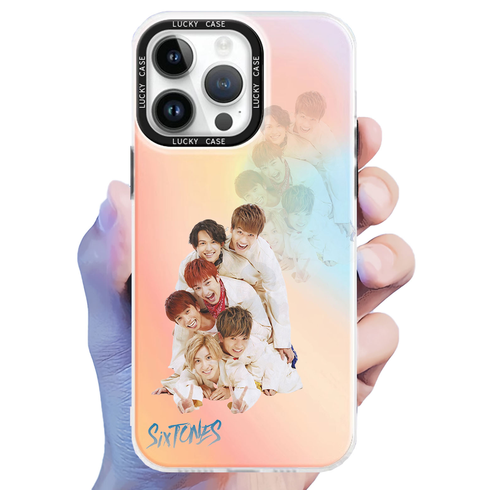 レーザーグラデーションスマートフォンケース【SixTONES】