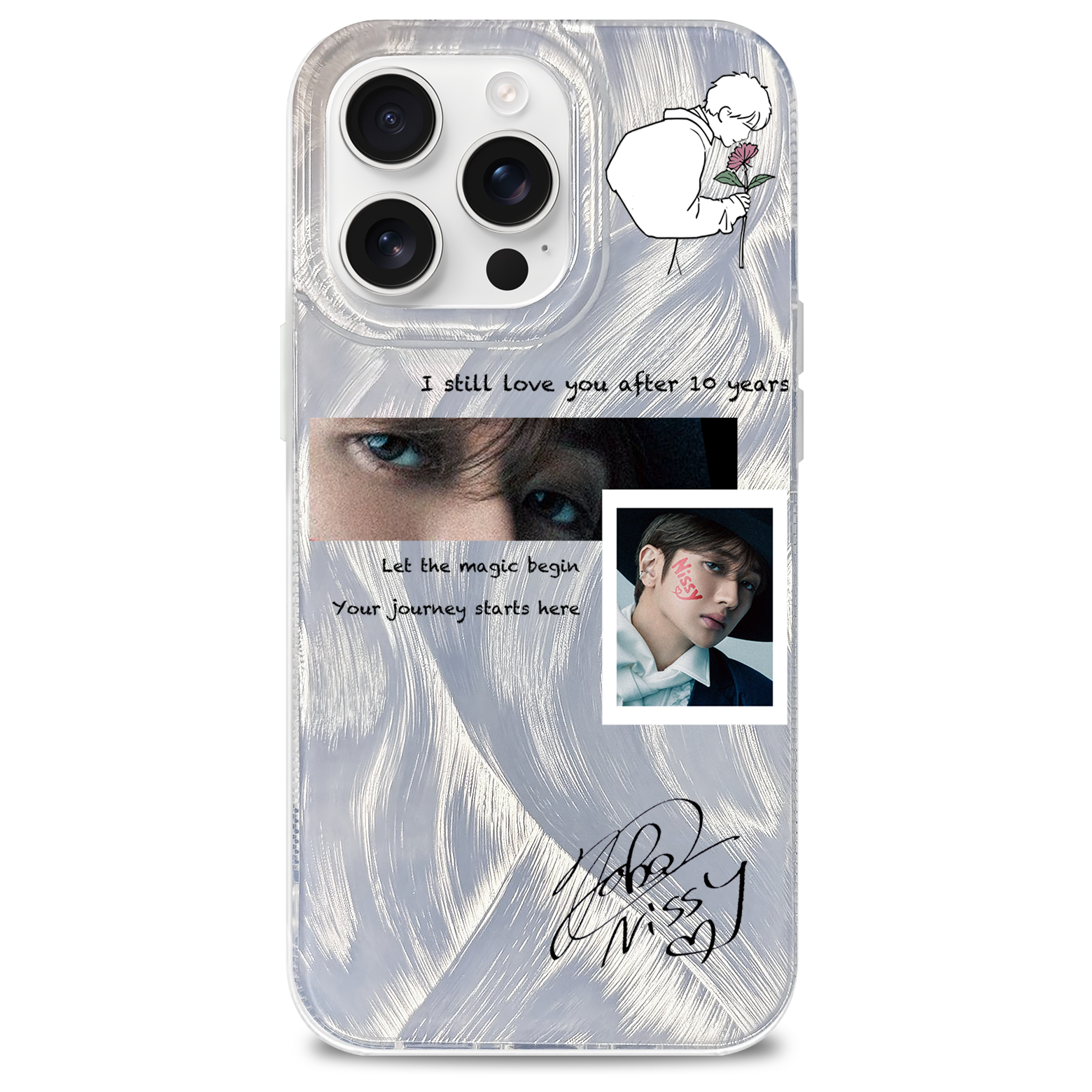 フェザーテクスチャーレーザーグラデーションスマートフォンケース【Nissy】