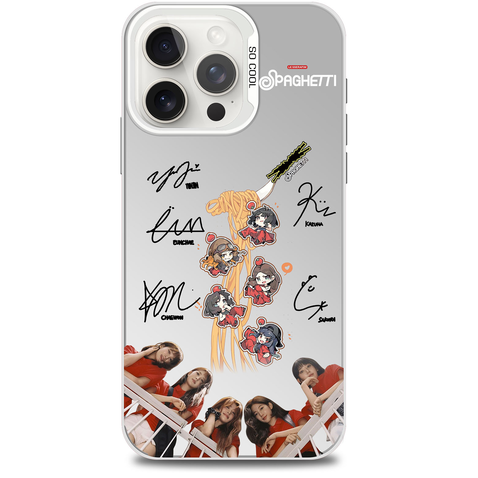 ミラースマホケース-銀【LESSERAFIM/SPAGHETTI】-C