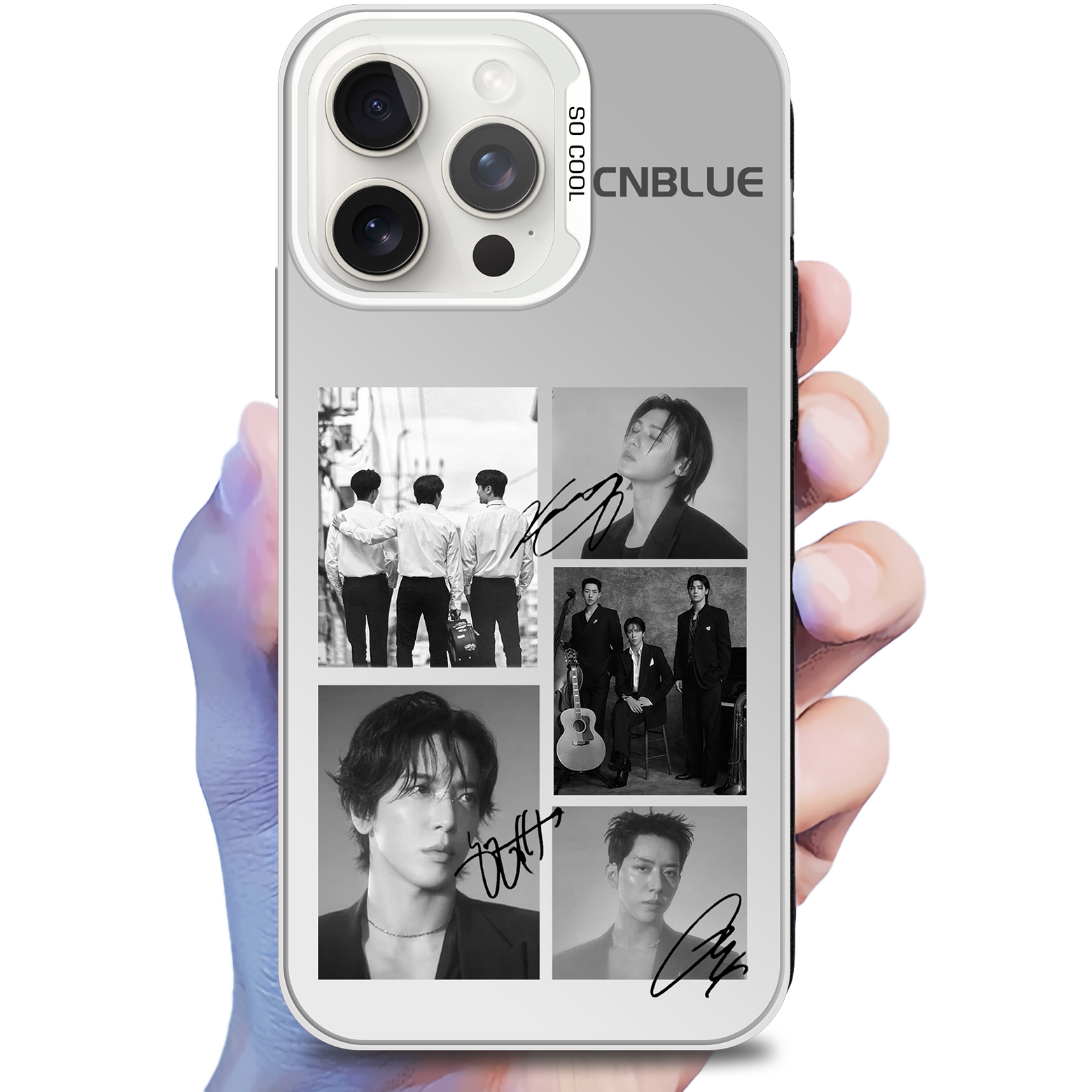 レーザーグラデーションスマートフォンケース-銀【CNBLUE】