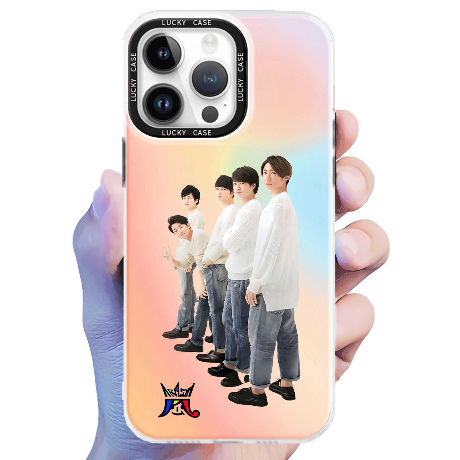 レーザーグラデーションスマートフォンケース【嵐 ARASHI】7種類