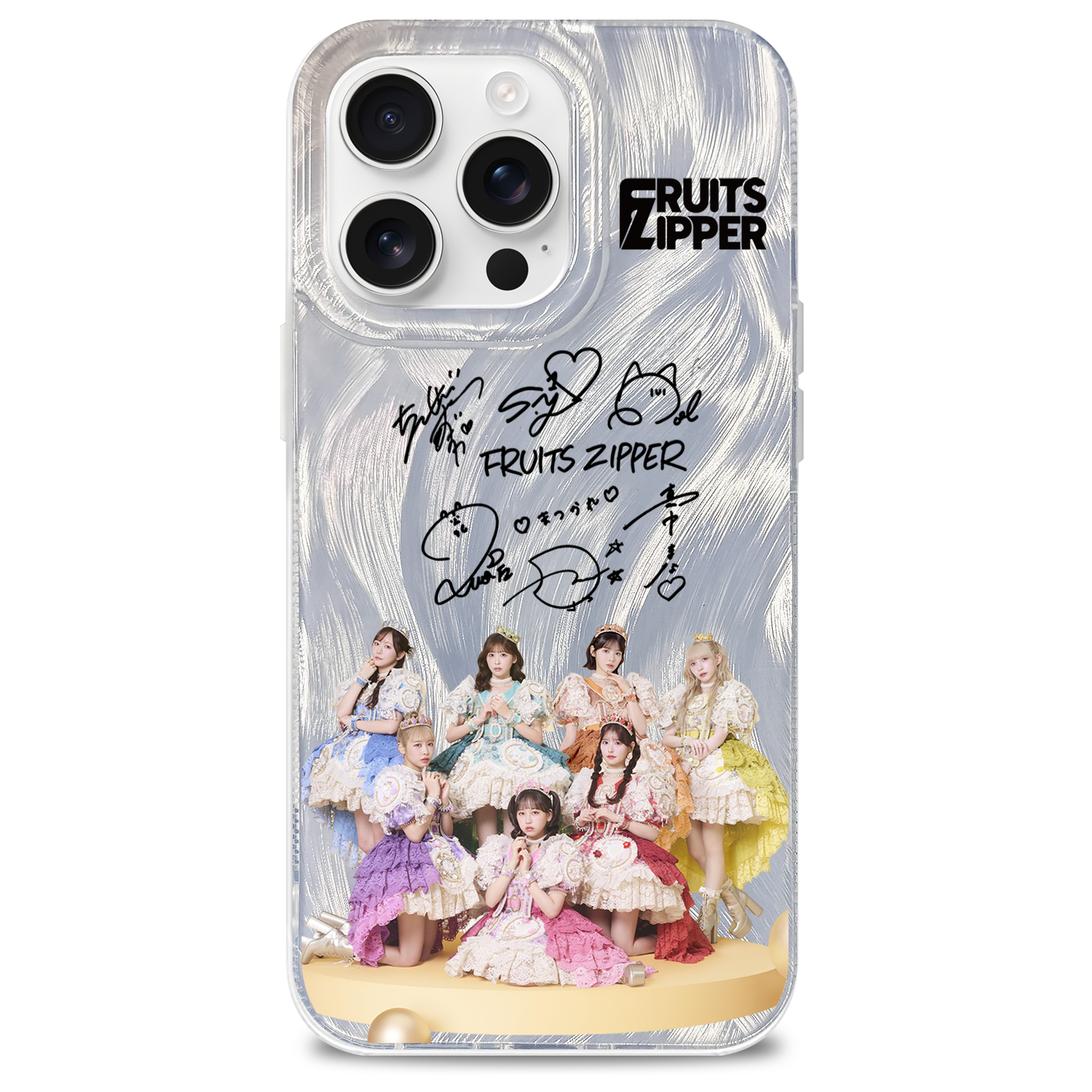 フェザーテクスチャーレーザーグラデーションスマートフォンケース【FRUITS ZIPPER】