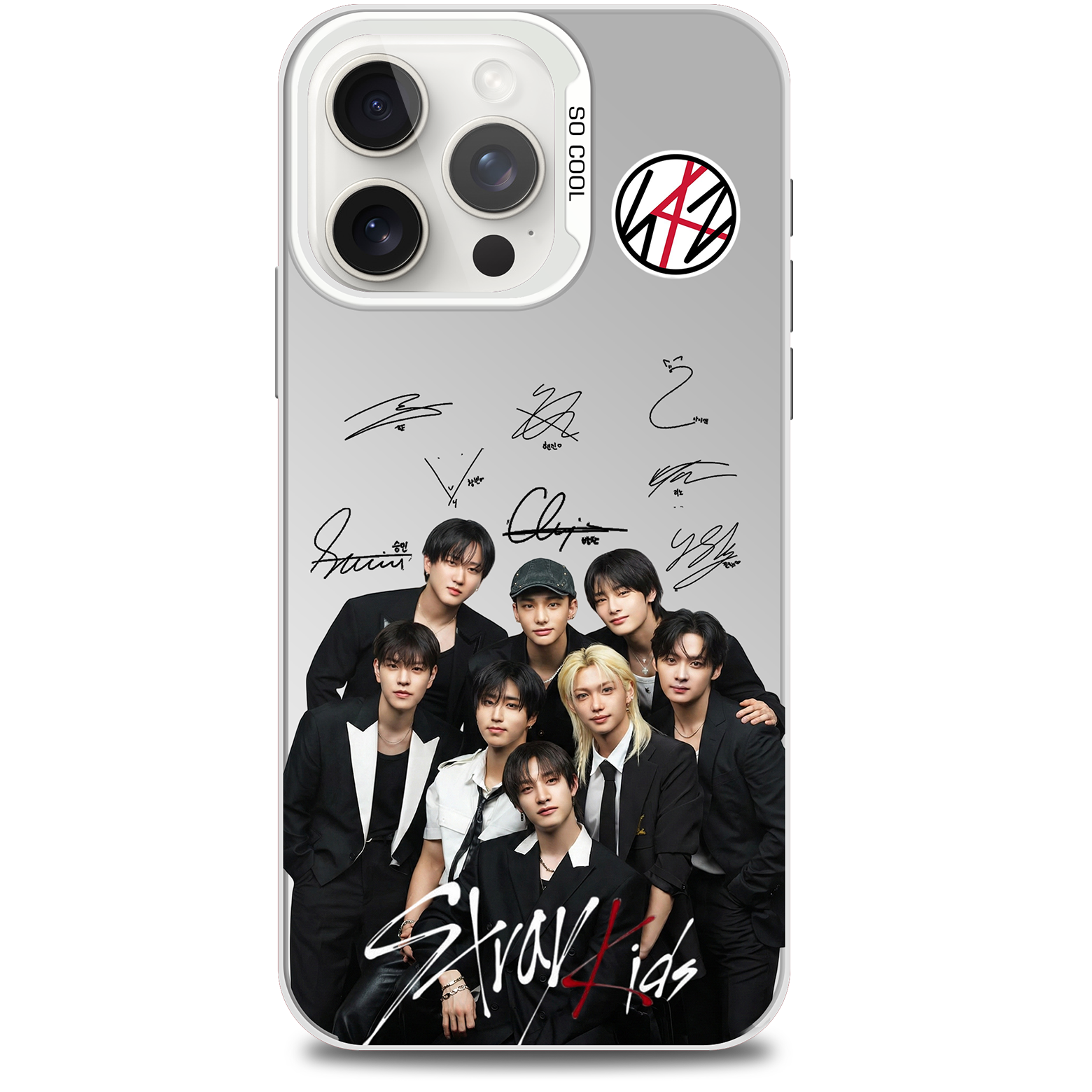 ミラースマホケース-銀【Stray Kids】