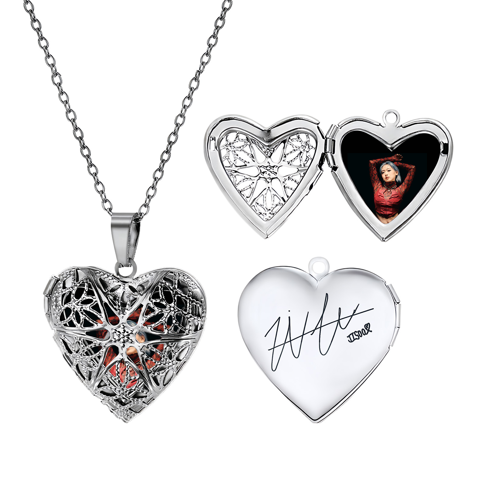 メモリアルハートフォトネックレス【HANA】7種類