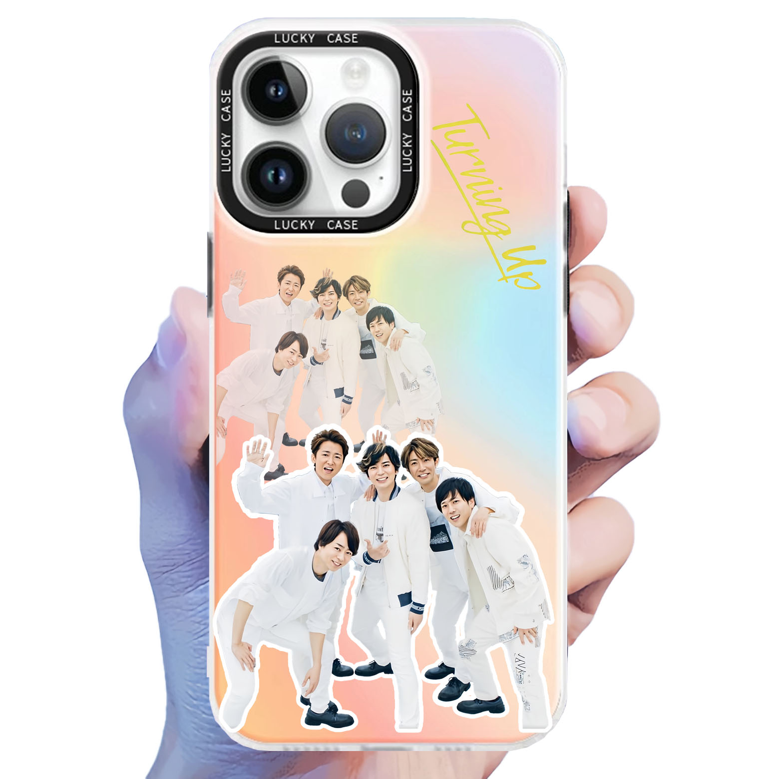 レーザーグラデーションスマートフォンケース【嵐 ARASHI】7種類