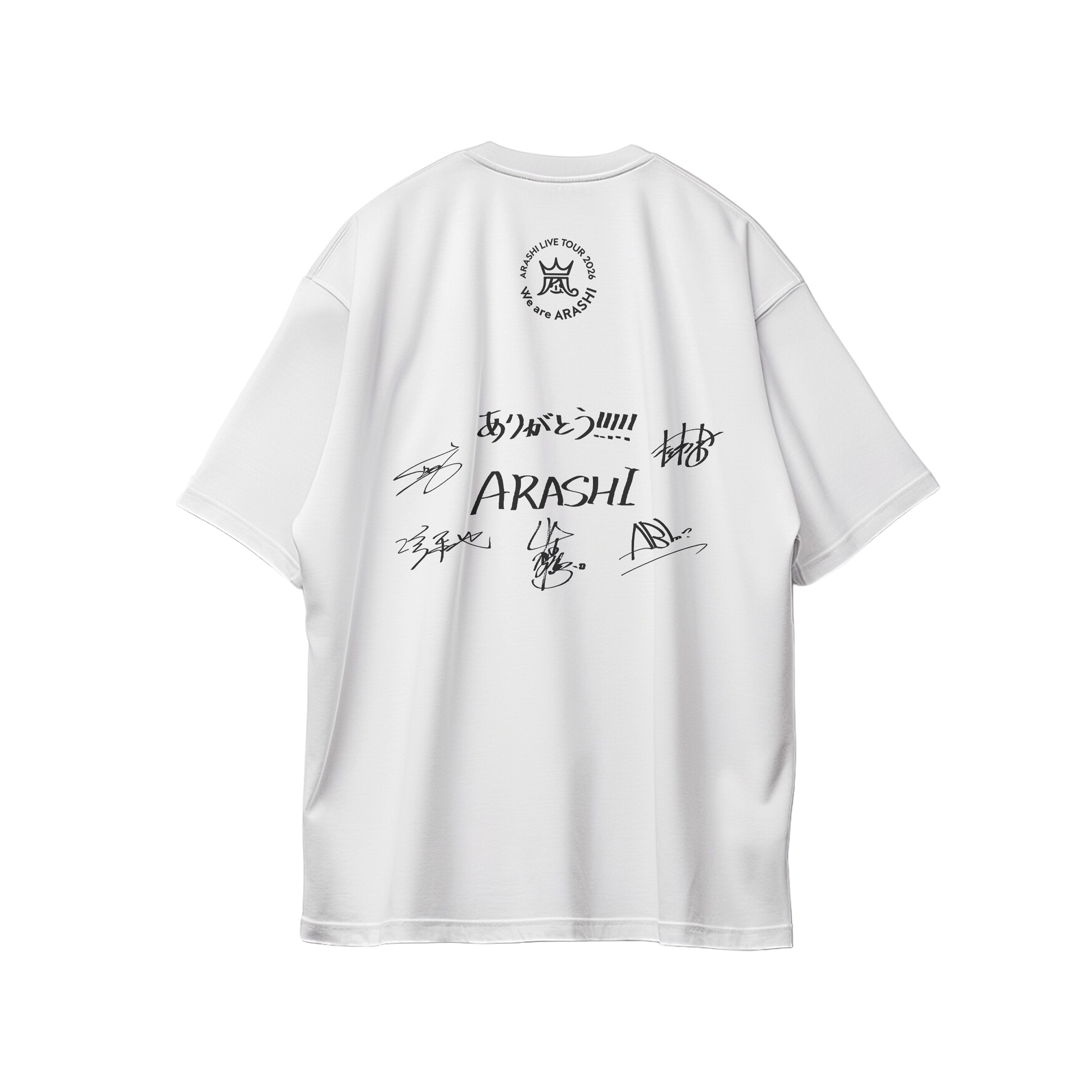 コットン プリント 応援Tシャツ-白【嵐ARASHI/FIVE】-Z