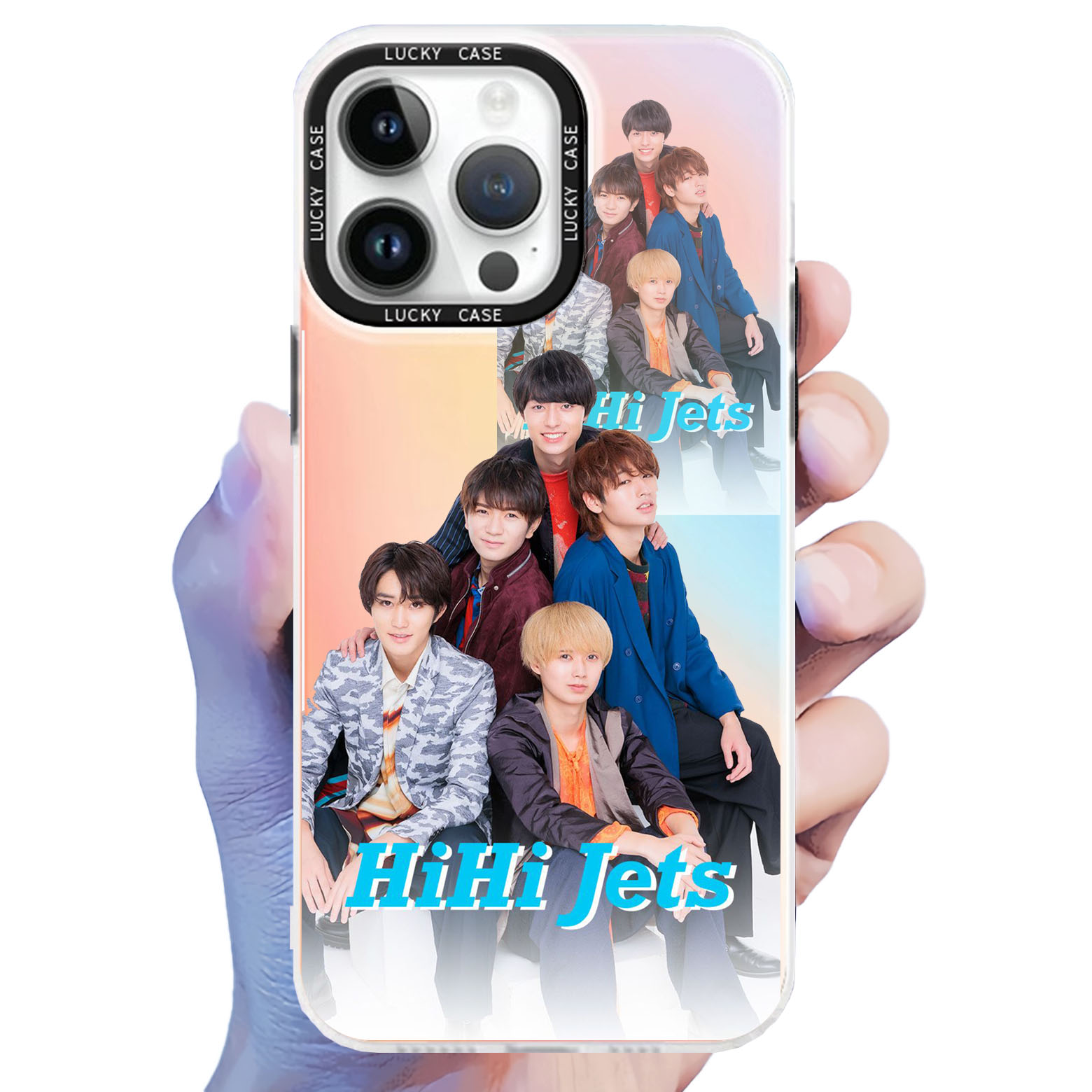 レーザーグラデーションスマートフォンケース【HiHi Jets】3種類