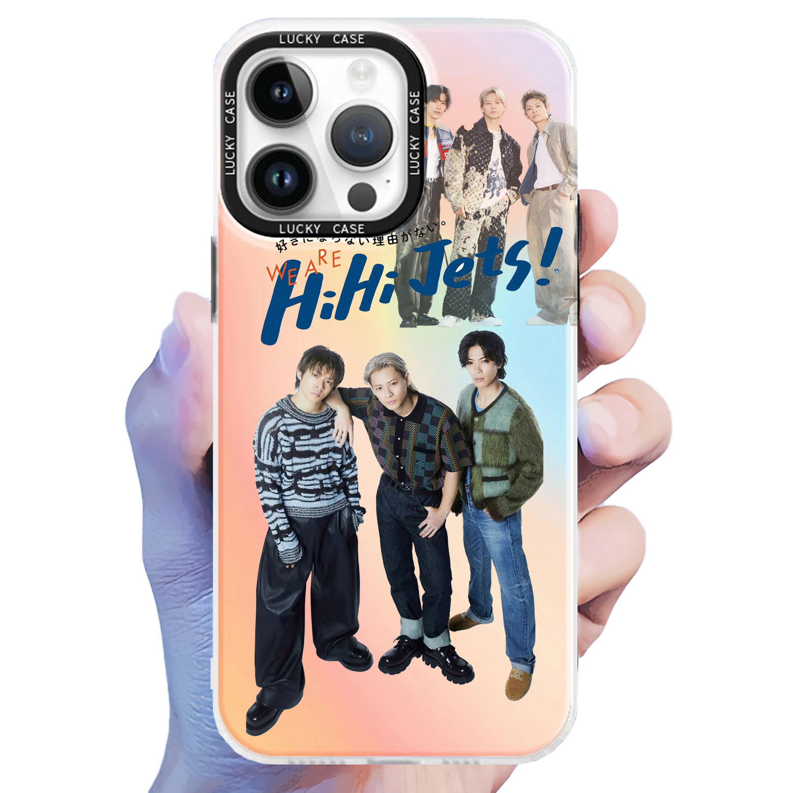 レーザーグラデーションスマートフォンケース【HiHi Jets】3種類