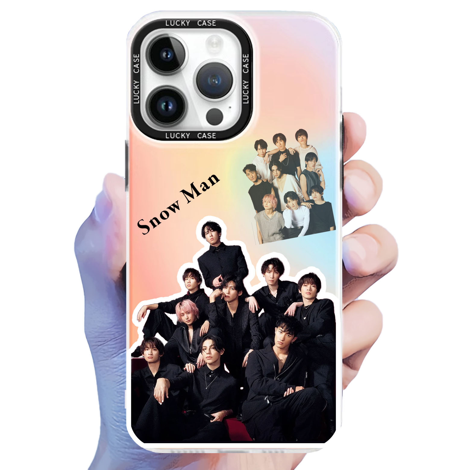 レーザーグラデーションスマートフォンケース【SnowMan】4種類