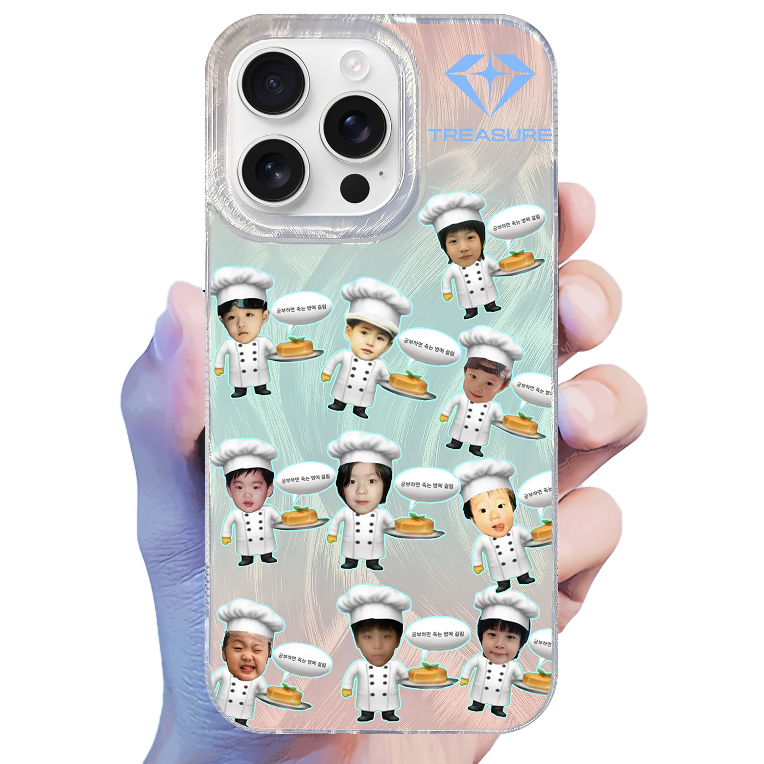 フェザーテクスチャーレーザーグラデーションスマートフォンケース【TREASURE/LAST NIGHT】