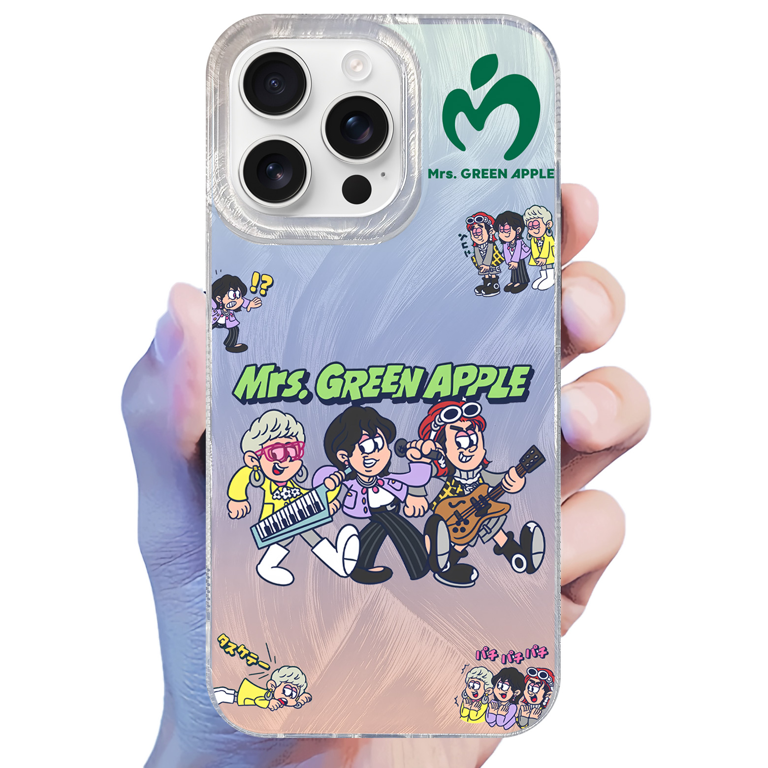 フェザーテクスチャーレーザーグラデーションスマートフォンケース【MrsGREENAPPLE/ライラックLilac】