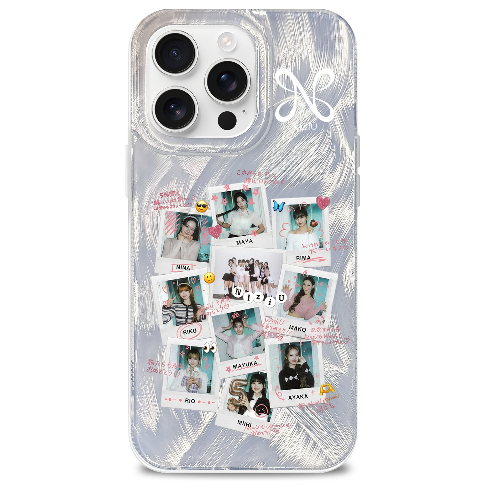 フェザーテクスチャーレーザーグラデーションスマートフォンケース【NiziU】