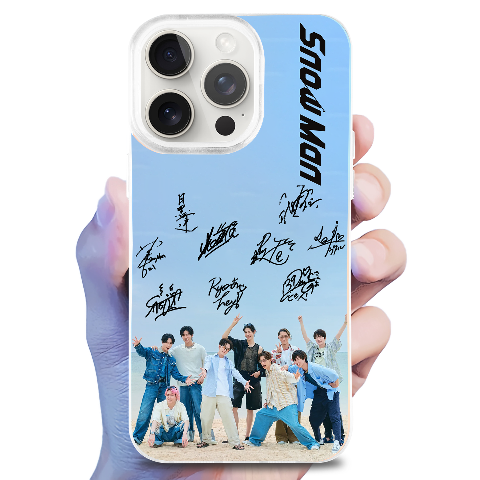 レーザーグラデーションスマートフォンケース【SnowMan】