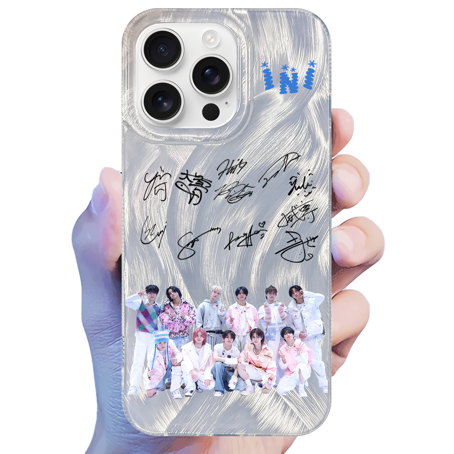 フェザーテクスチャーレーザーグラデーションスマートフォンケース【INI/THE WINTER MAGIC】