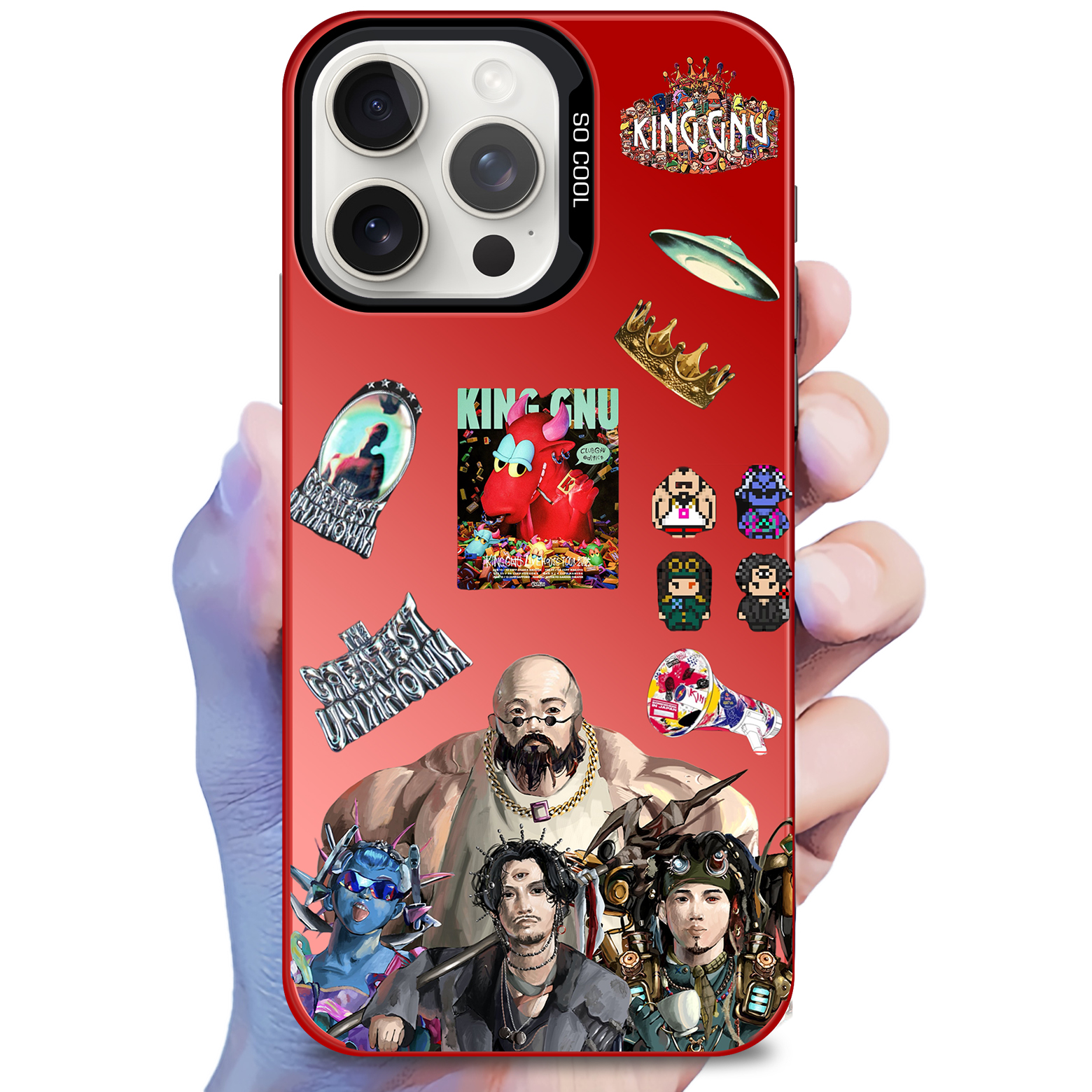 レーザーグラデーションスマートフォンケース-赤【KING GNU/TWILIGHT!!!】