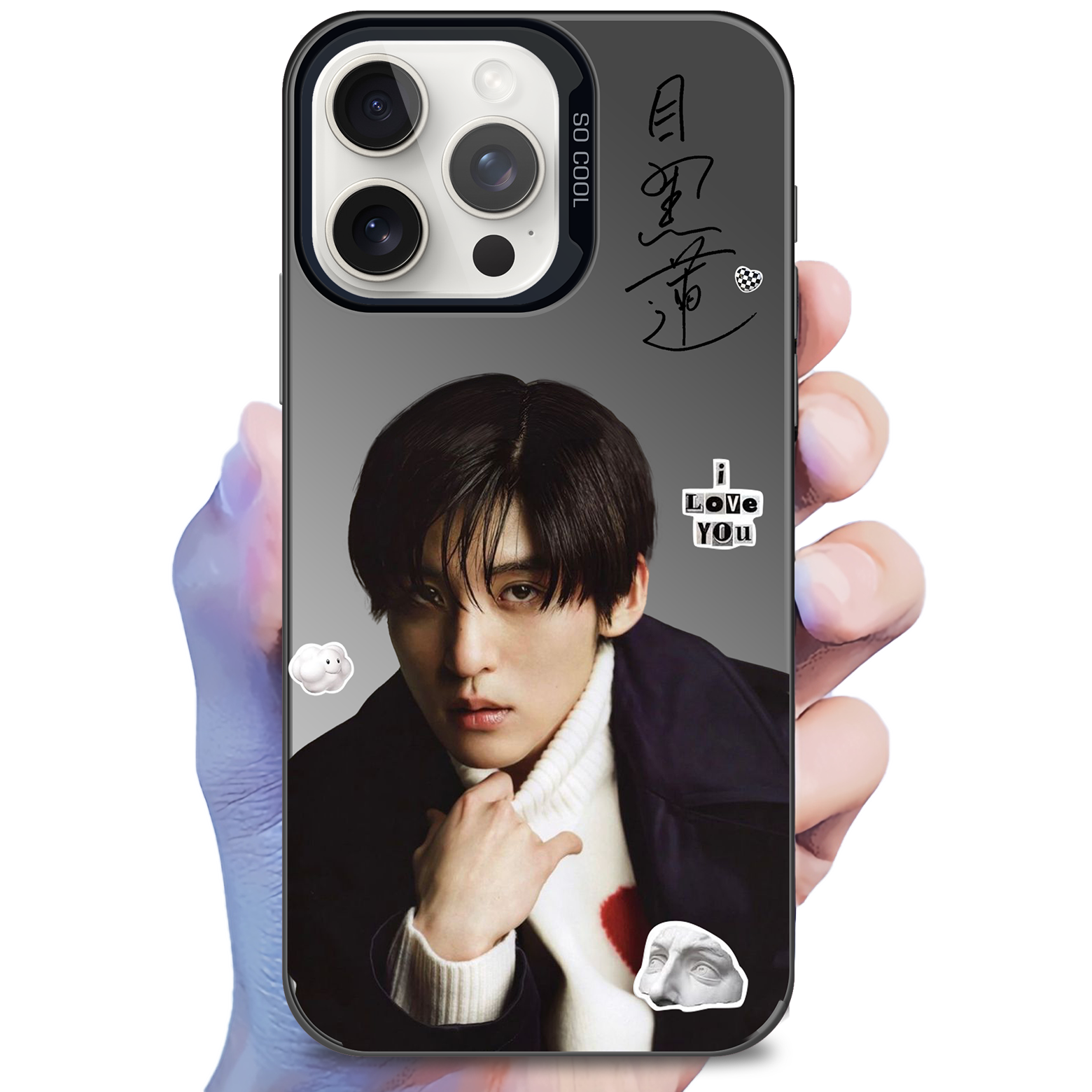 ミラースマホケース-黒【目黒蓮/SnowMan】-B