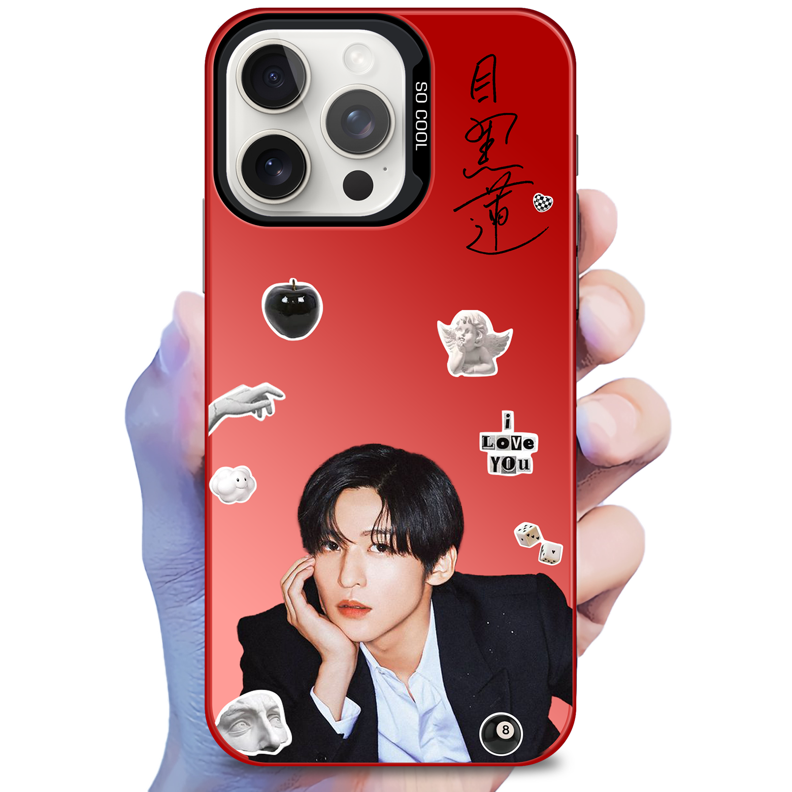 ミラースマホケース-赤【目黒蓮/SnowMan】