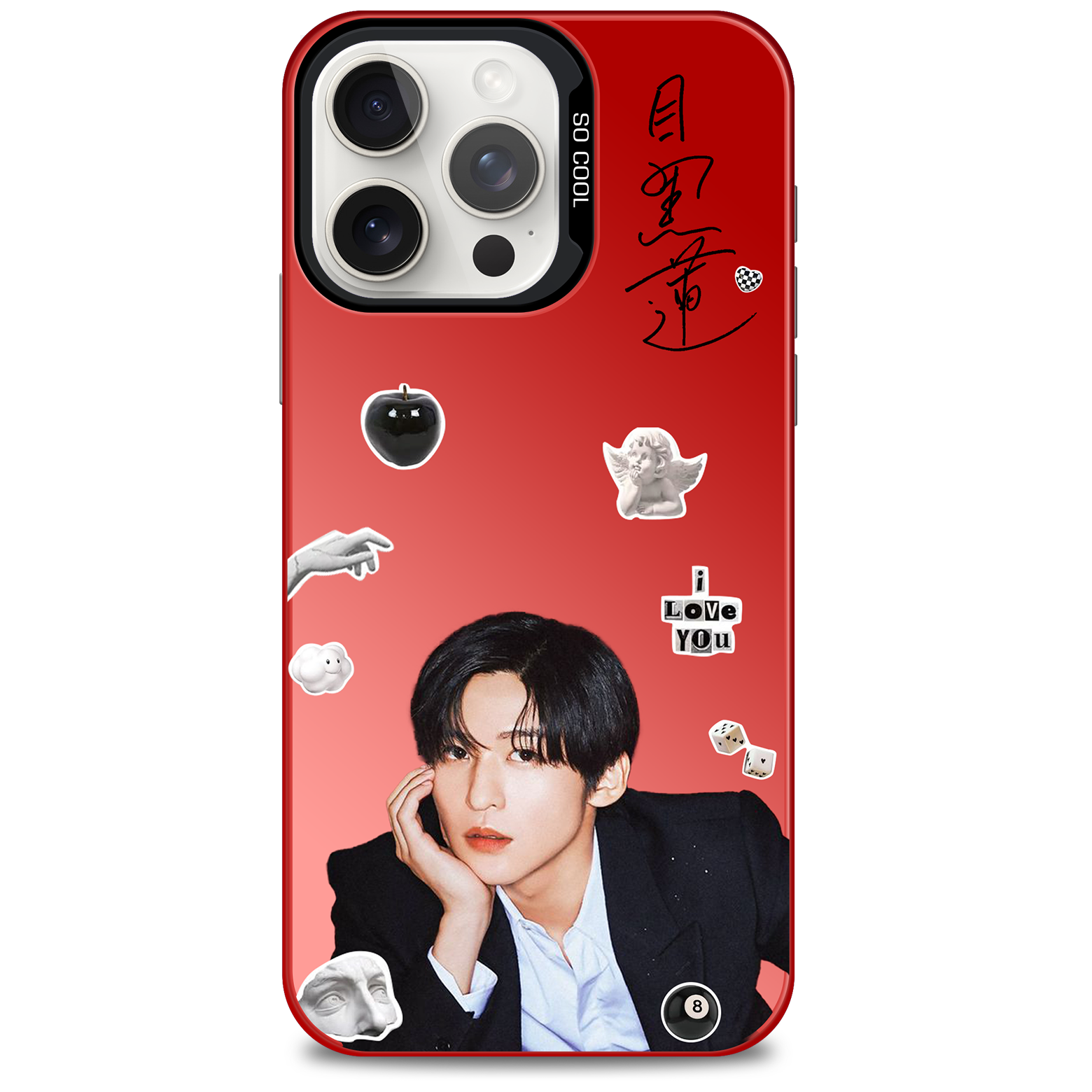 ミラースマホケース-赤【目黒蓮/SnowMan】