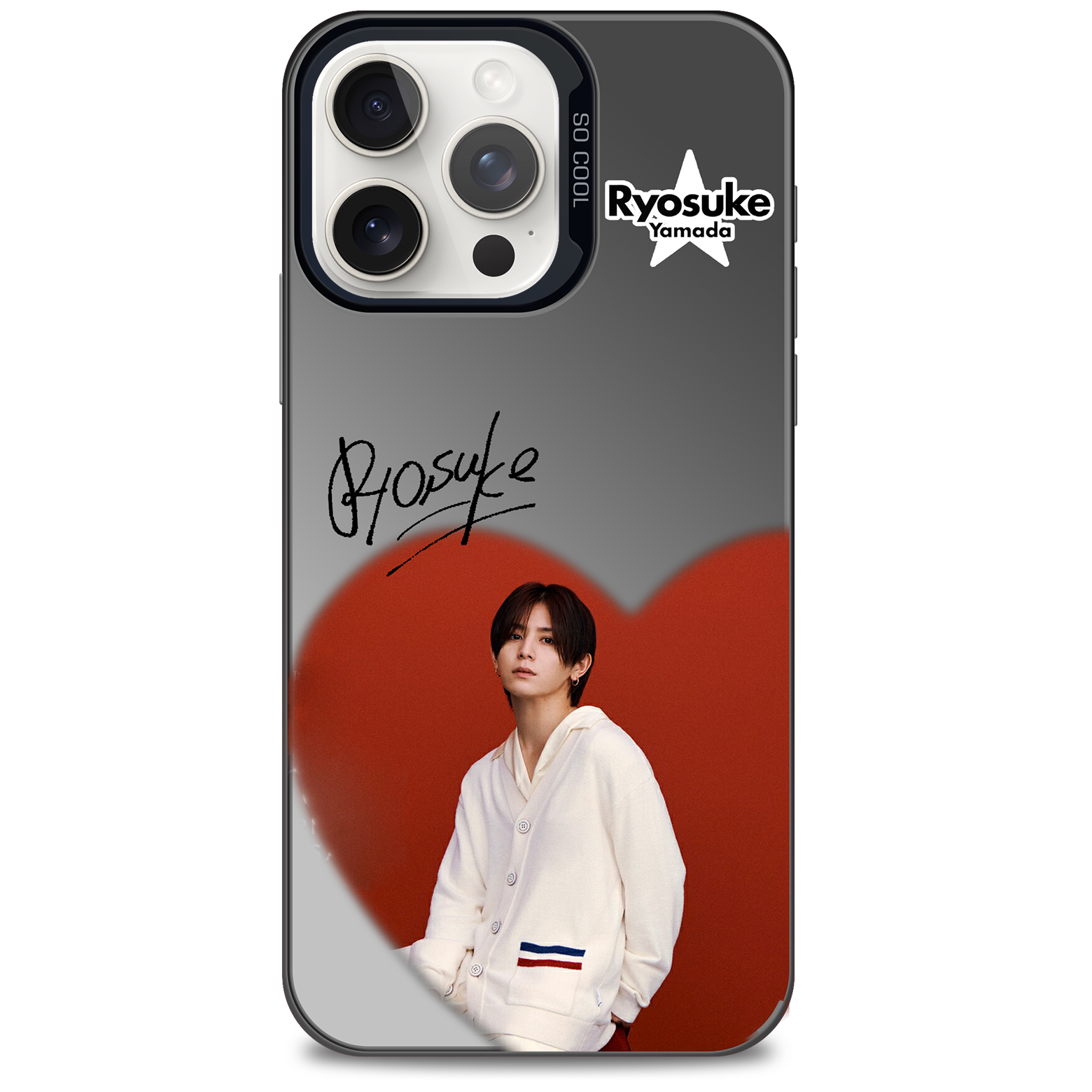 ミラースマホケース-黒【山田涼介Ryosuke Yamada/Hey!Say!Jump】