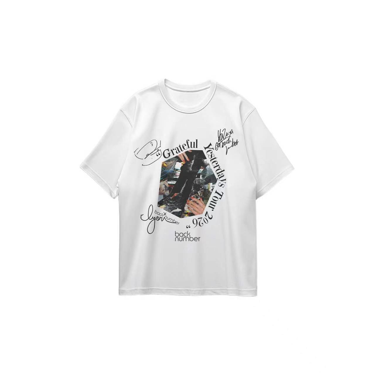 コットン プリント 応援Tシャツ-白【back number】-B