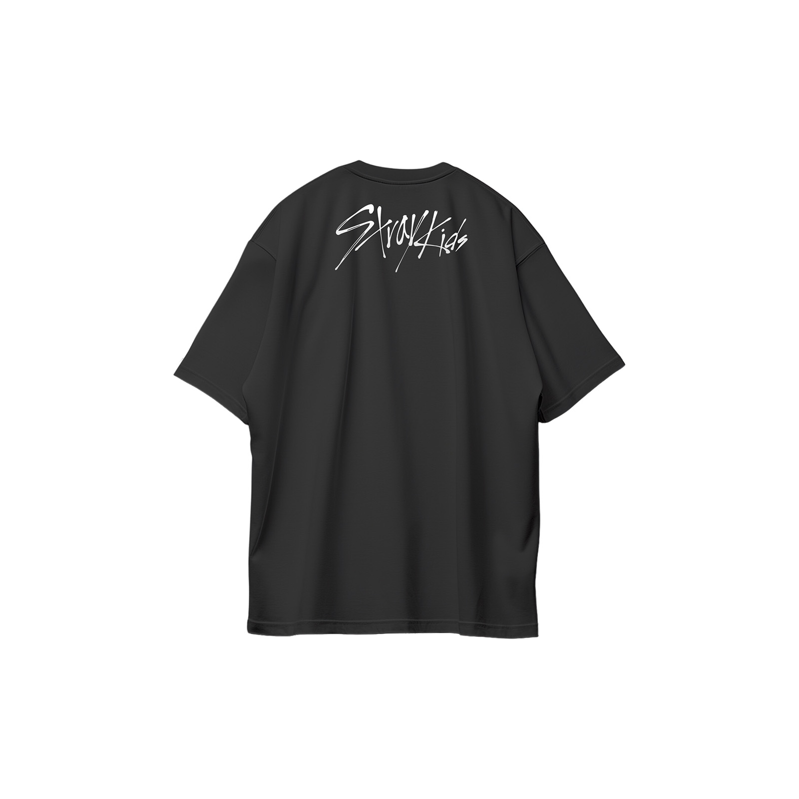 コットン プリント 応援Tシャツ-黒【Stray Kids/RUN IT】