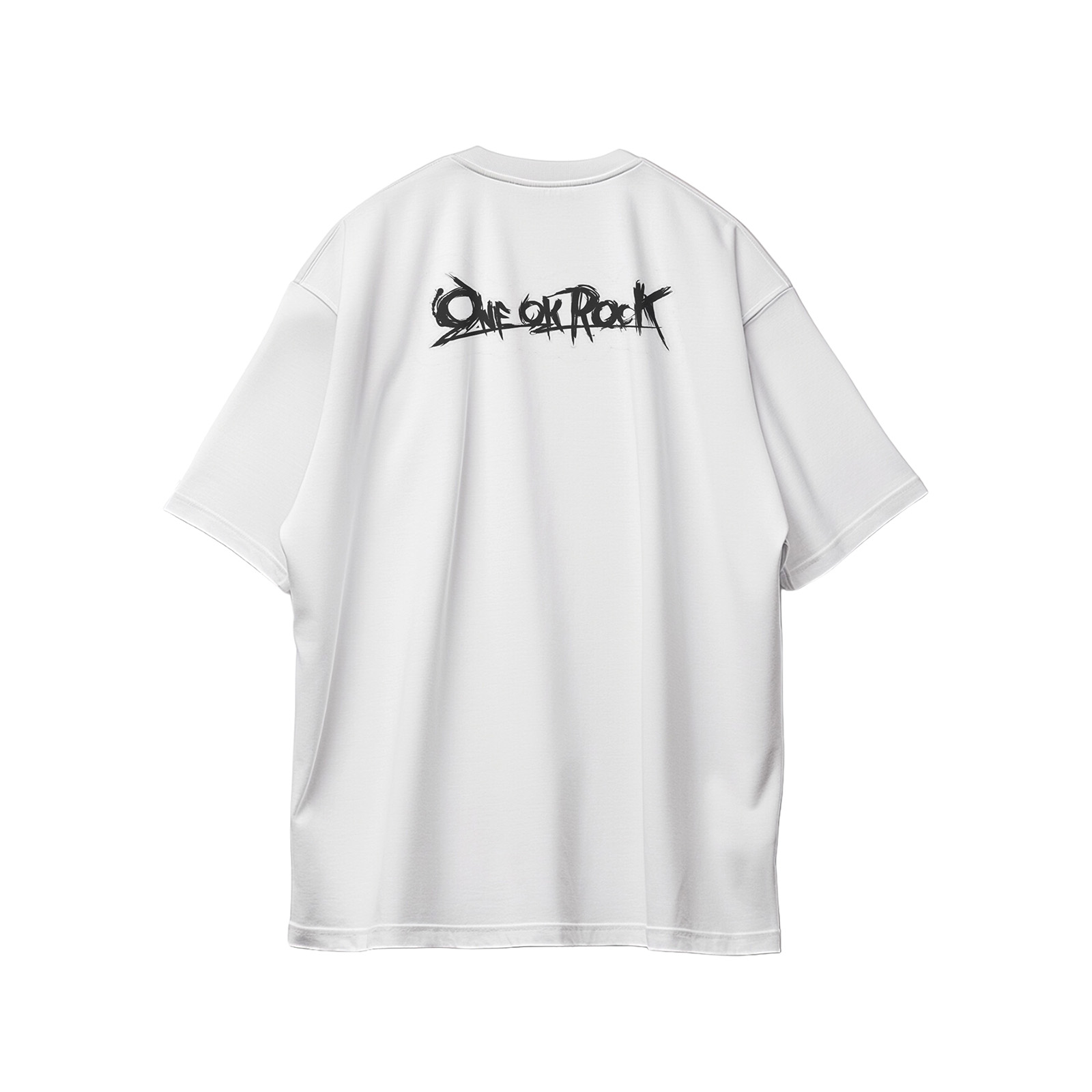 コットン プリント 応援Tシャツ-白【ONE OK ROCK】