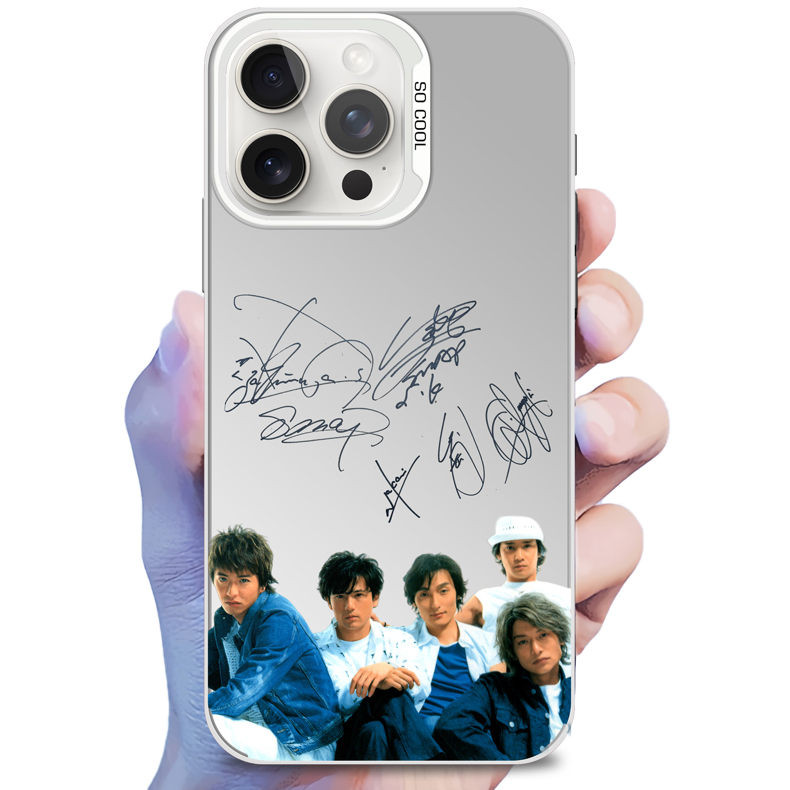 レーザーグラデーションスマートフォンケース-銀【SMAP】-YITOTO™推し活がもっと楽しくなる