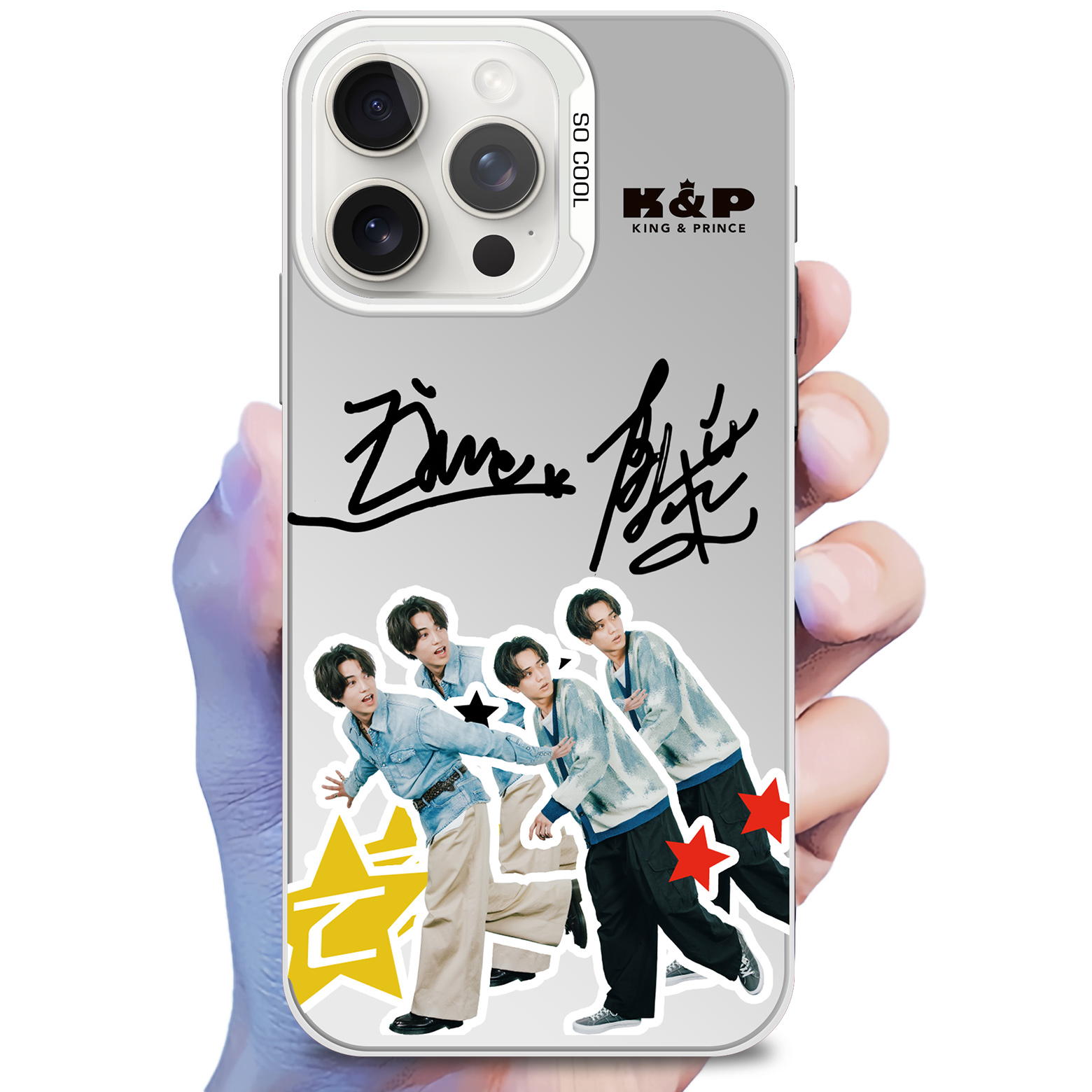 レーザーグラデーションスマートフォンケース-銀【‌KING&PRINCE】-B-YITOTO™推し活がもっと楽しくなる