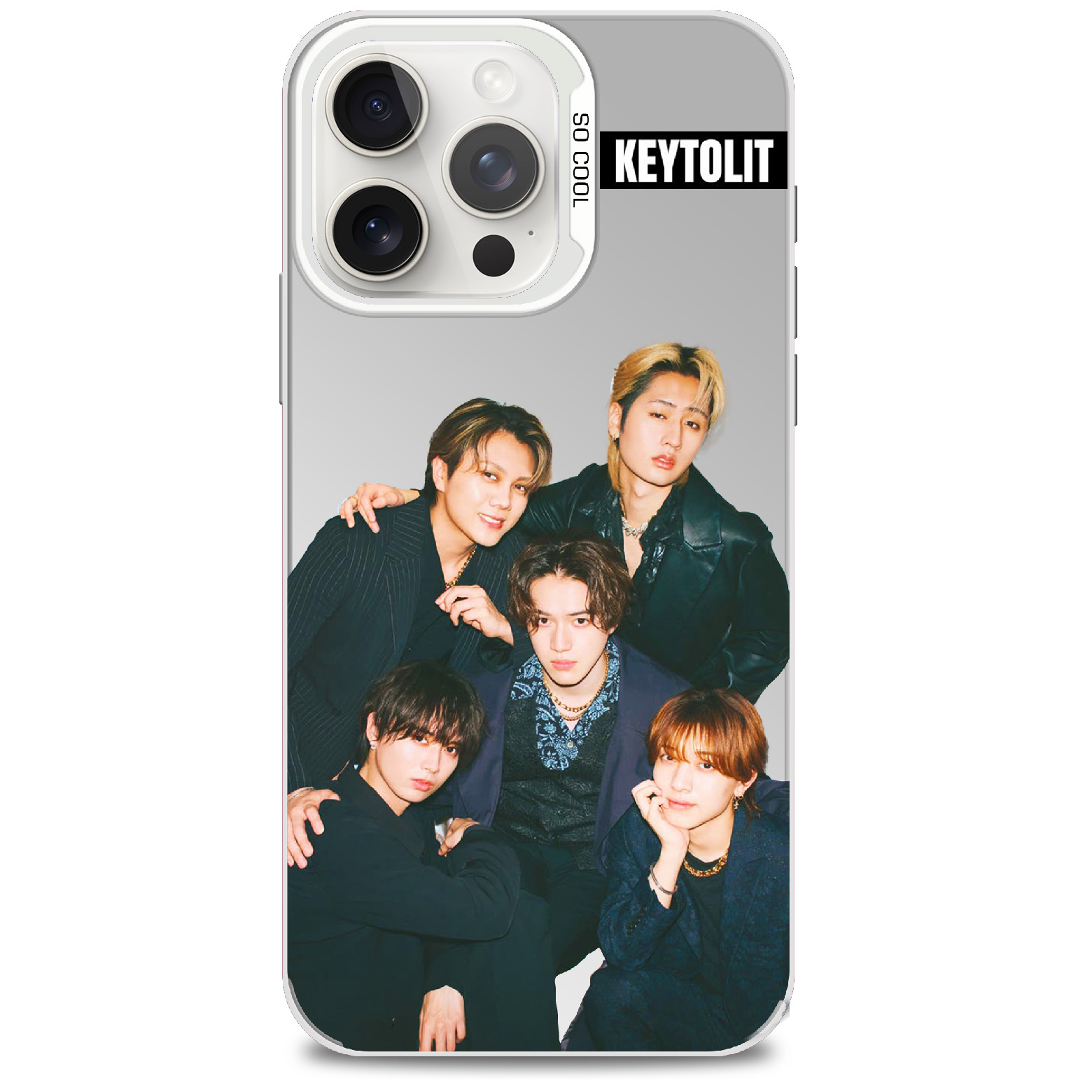 レーザーグラデーションスマートフォンケース-銀【KEYTOLIT】