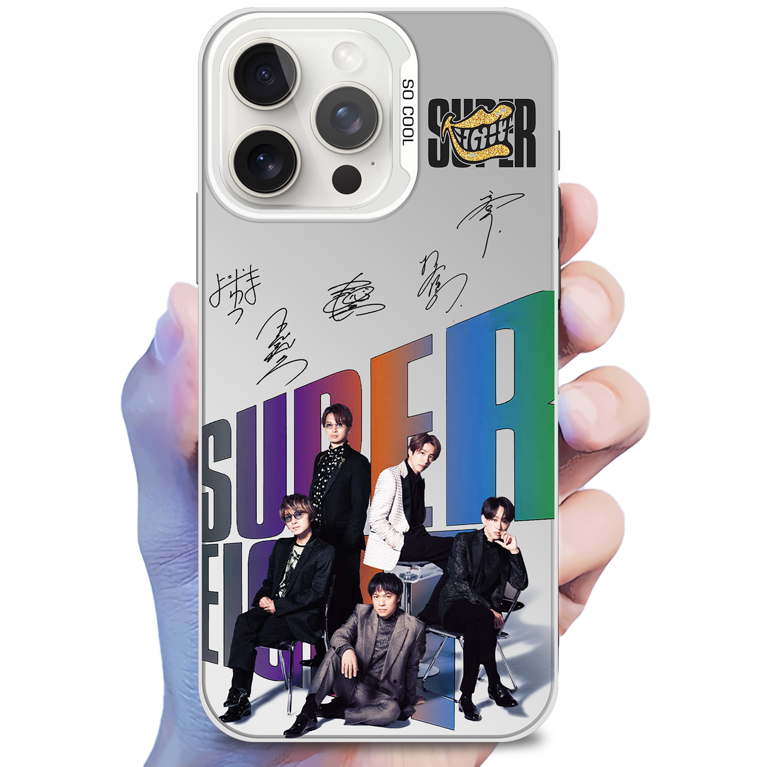 ミラースマホケース-銀【SUPEREIGHT】