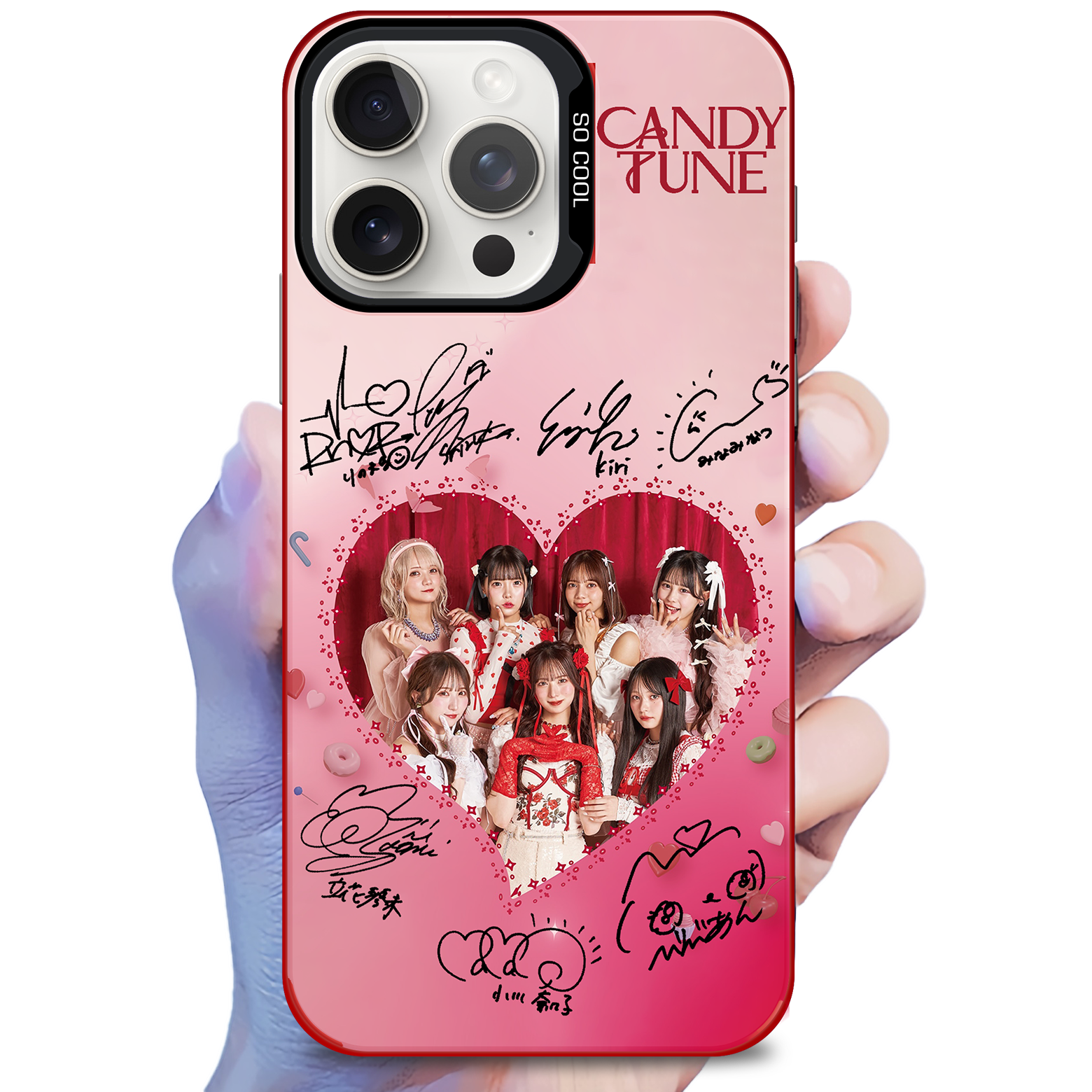 レーザーグラデーションスマートフォンケース-赤【CANDY TUNE】