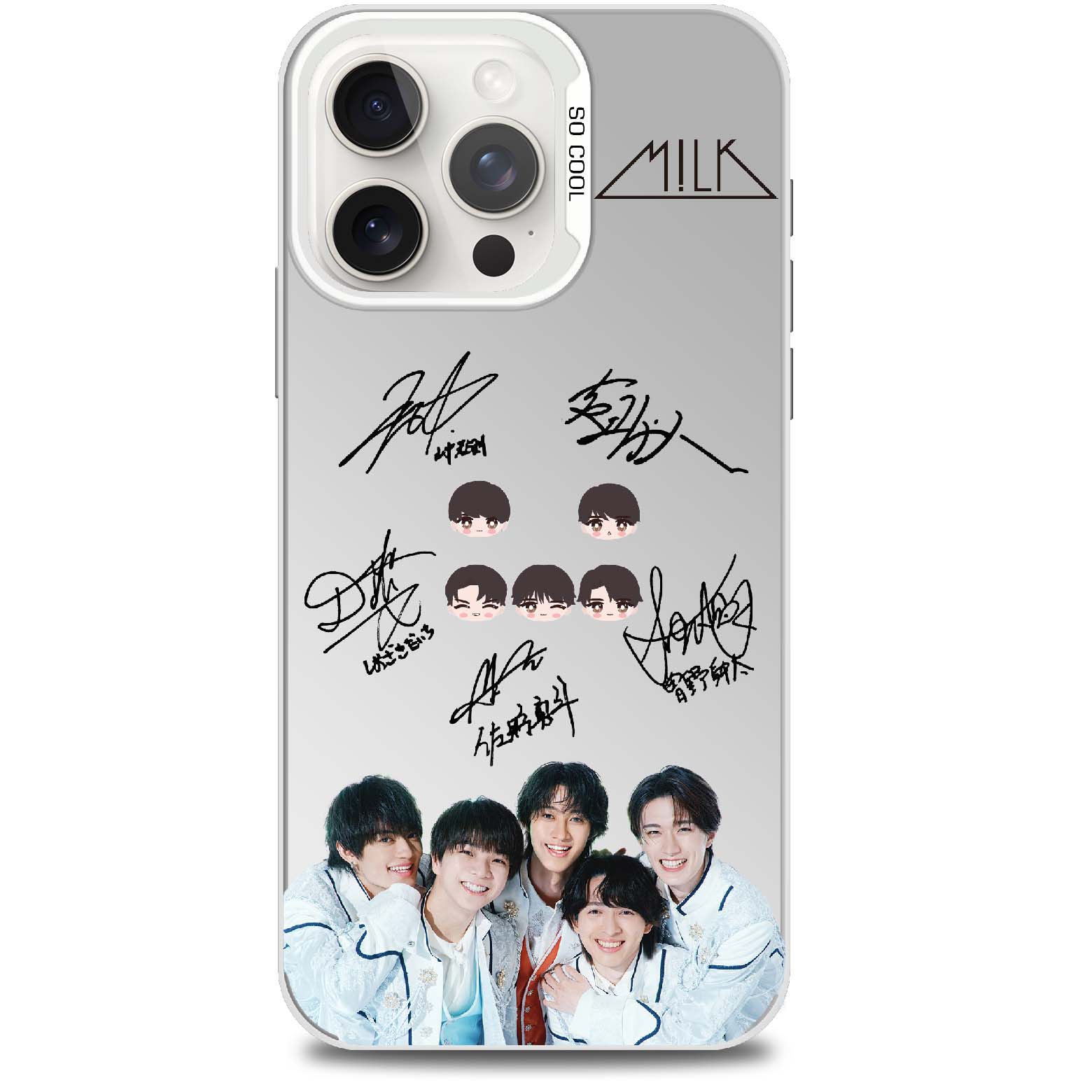 ミラースマホケース-銀【MILK/好きすぎて滅！】