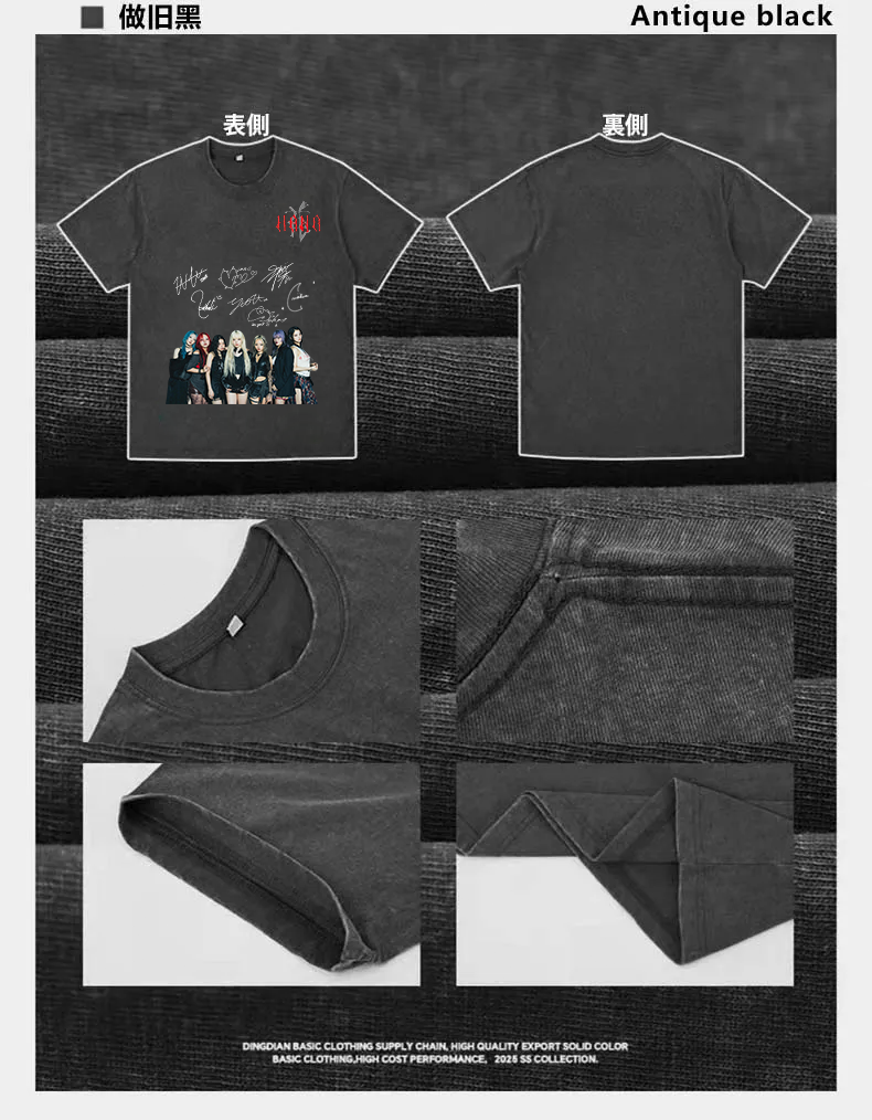 厚手エイジング加工Tシャツ・長袖スウェット【HANA/My Body】-B