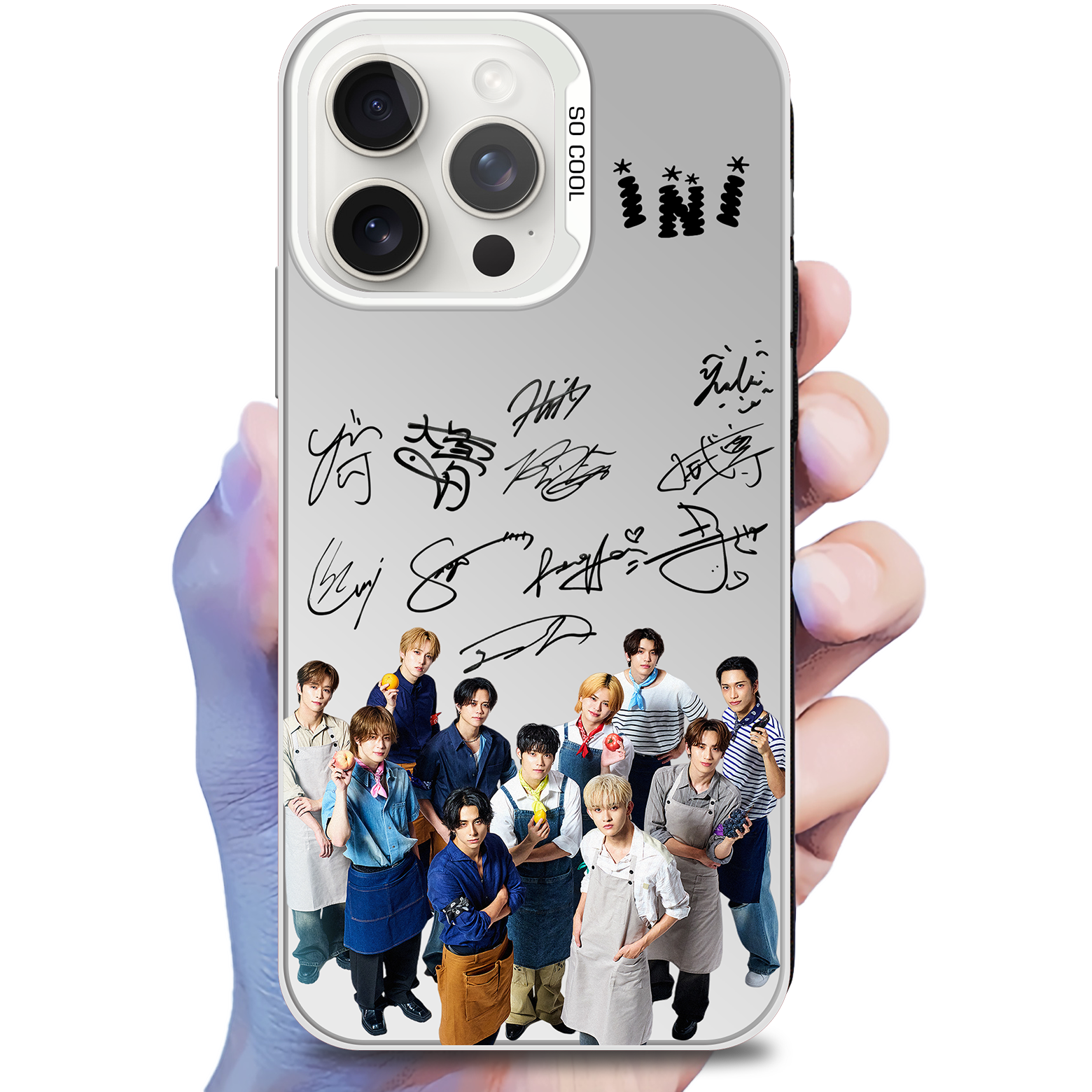 レーザーグラデーションスマートフォンケース-銀【INI/THE WINTER MAGIC】