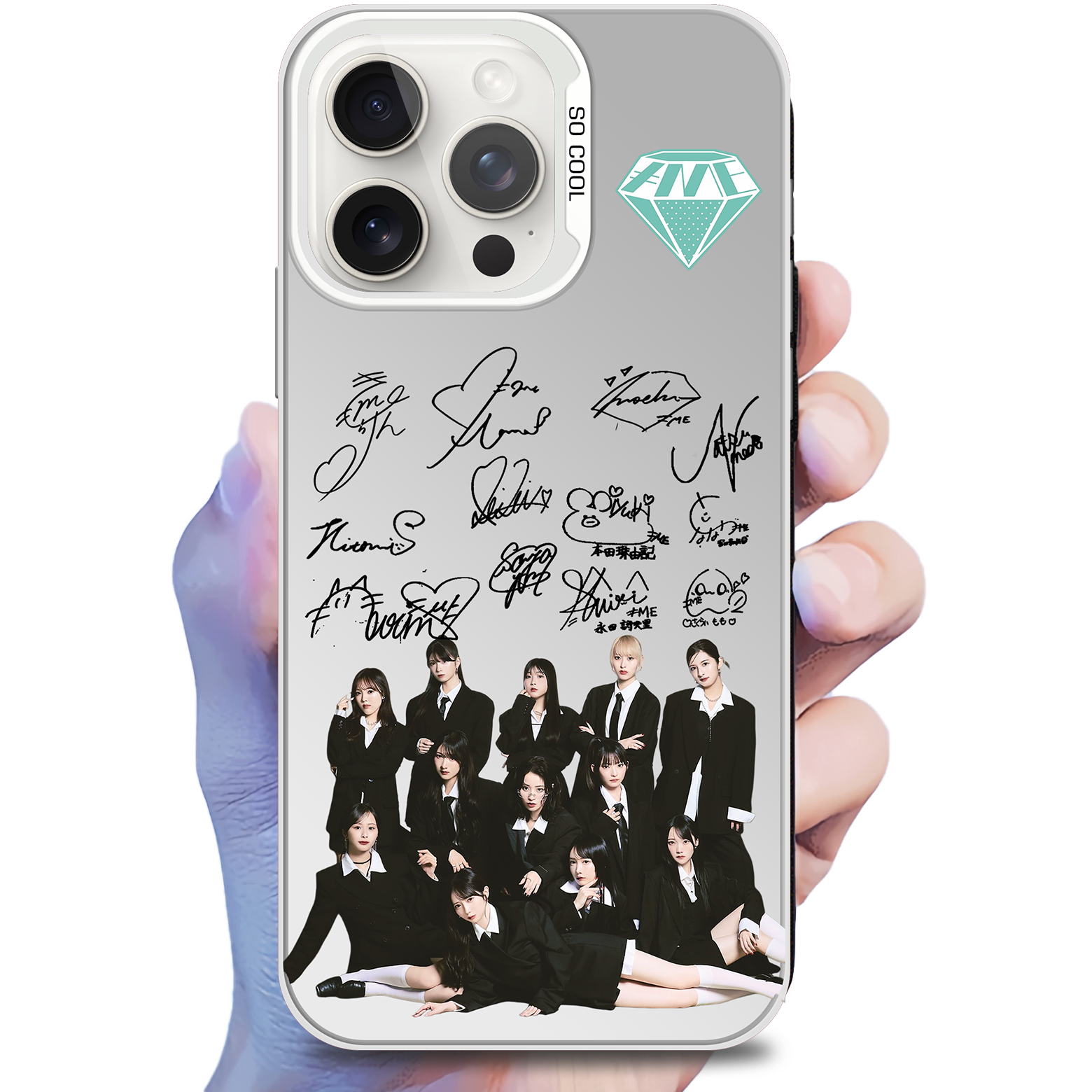 ミラースマホケース-銀【≠ME/排他的ファイター】