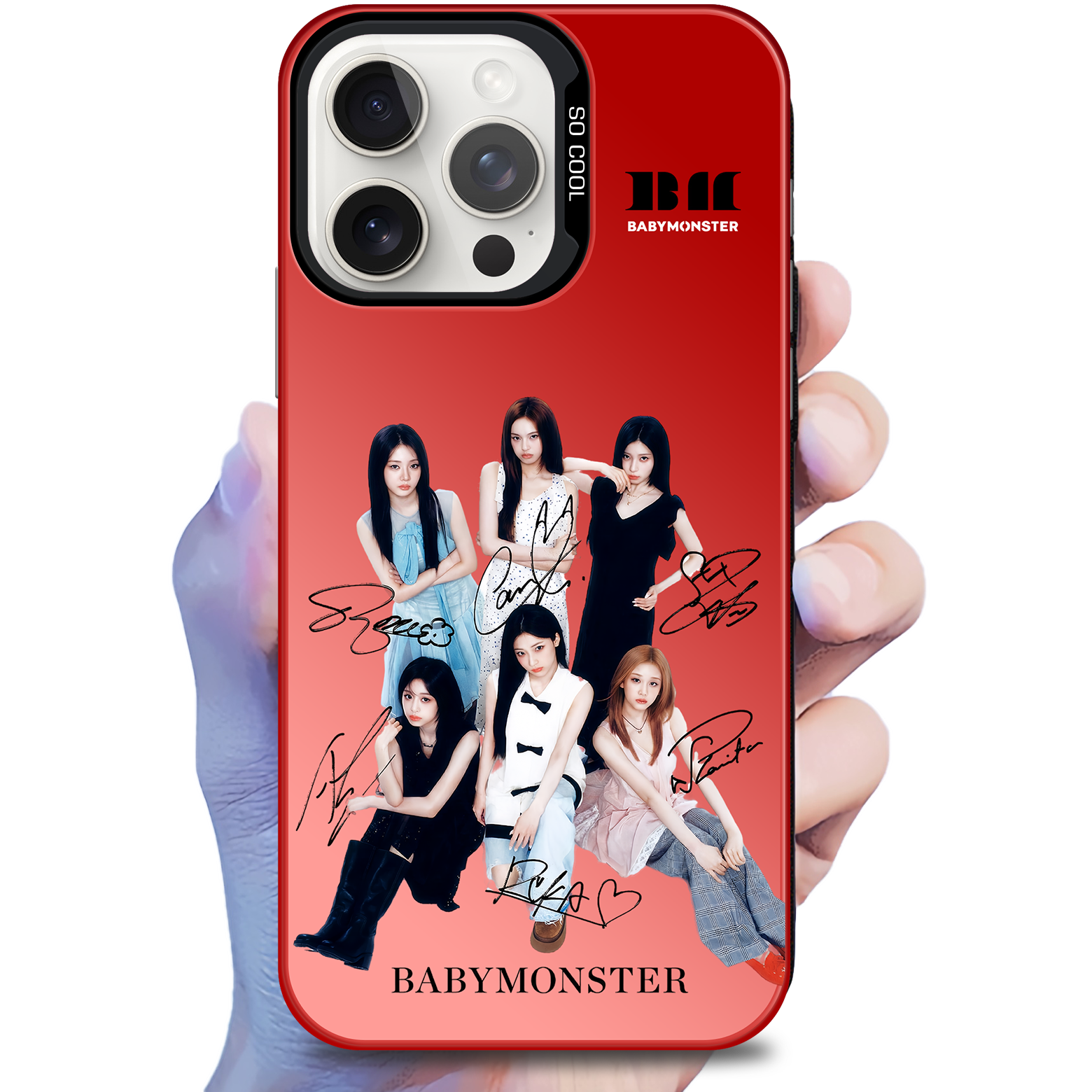 ミラースマホケース-赤【BABYMONSTER/PSYCHO】