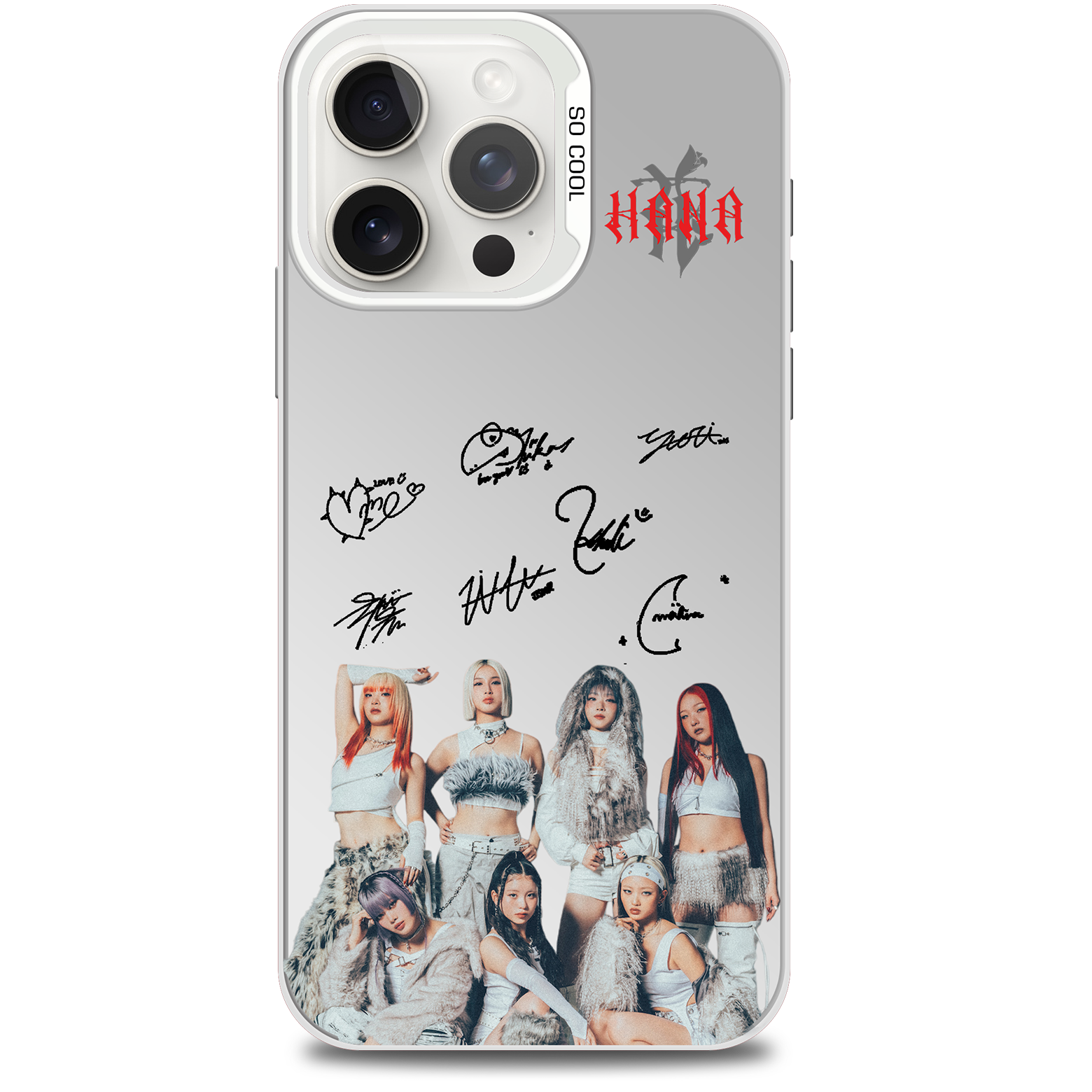 ミラースマホケース-銀【HANA/NON STOP】-C