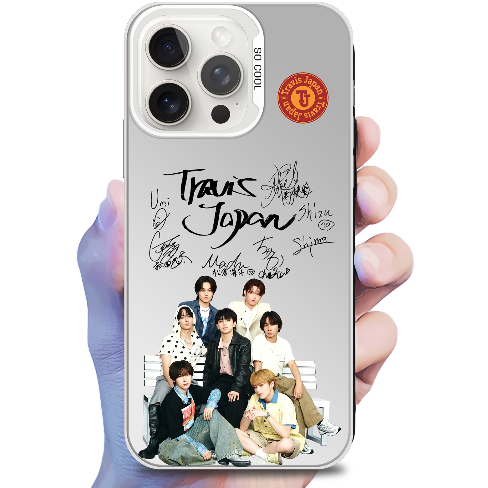 ミラースマホケース-銀【Travis Japan】