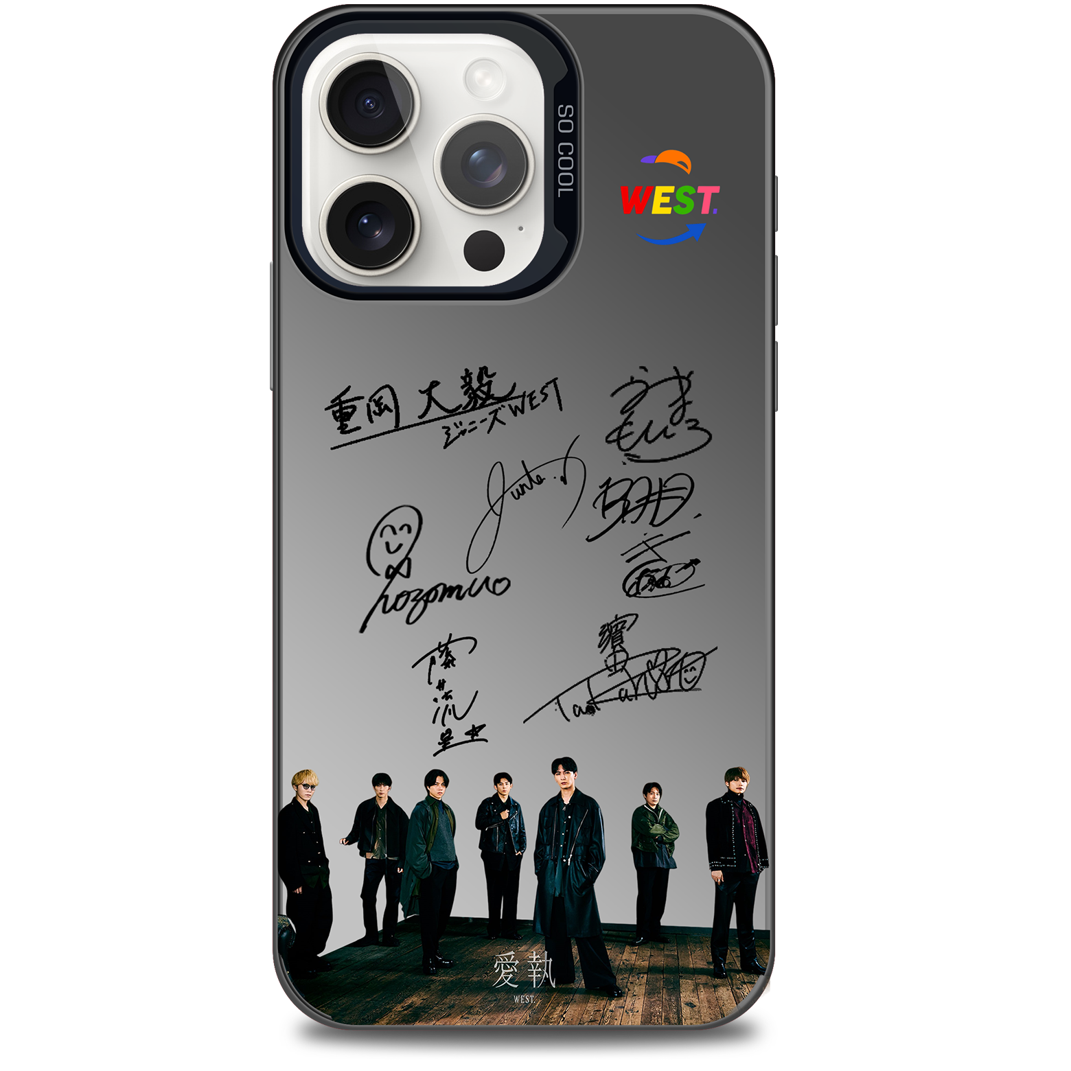 ミラースマホケース-黒【WEST./愛執】