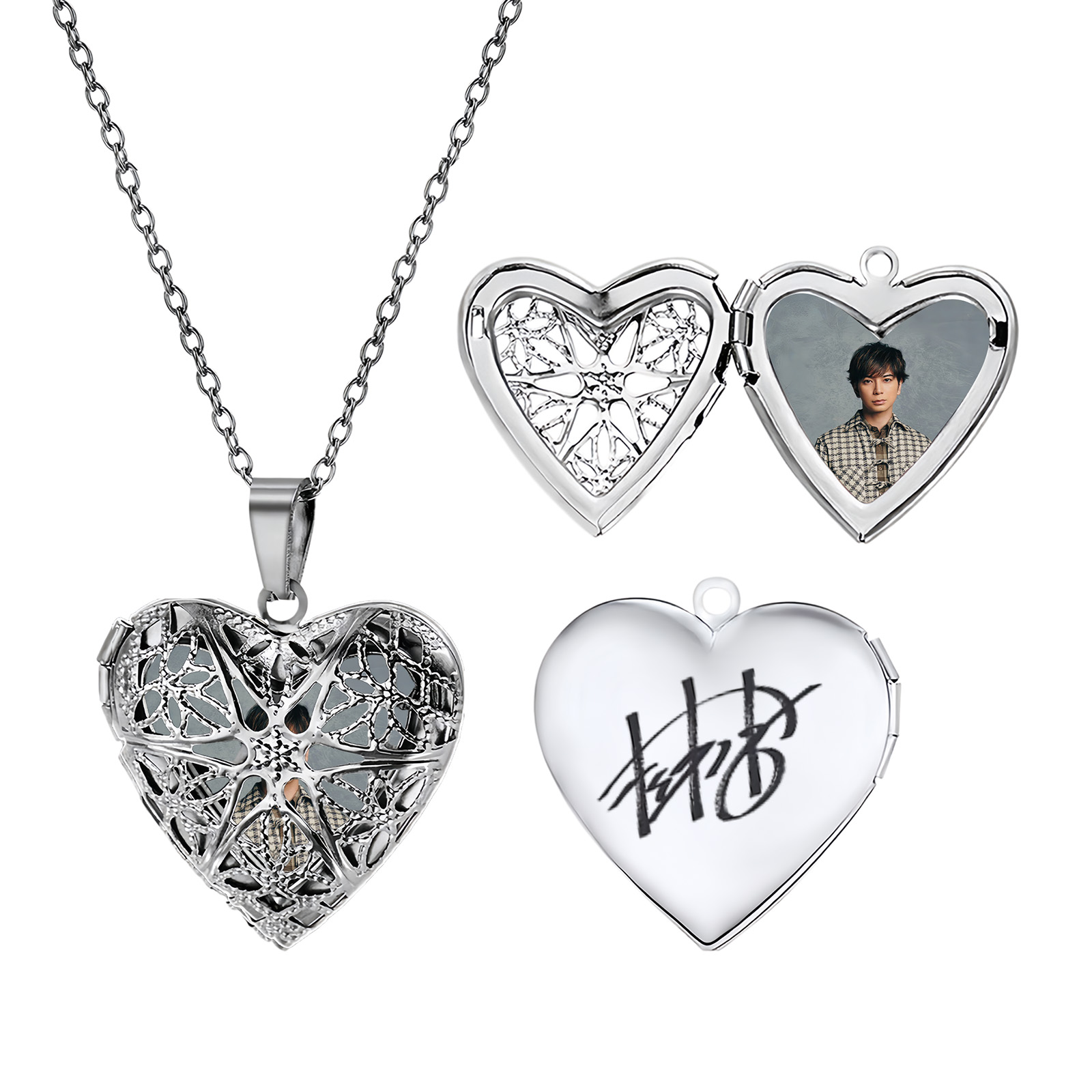 メモリアルハートフォトネックレス【嵐ARASHI】