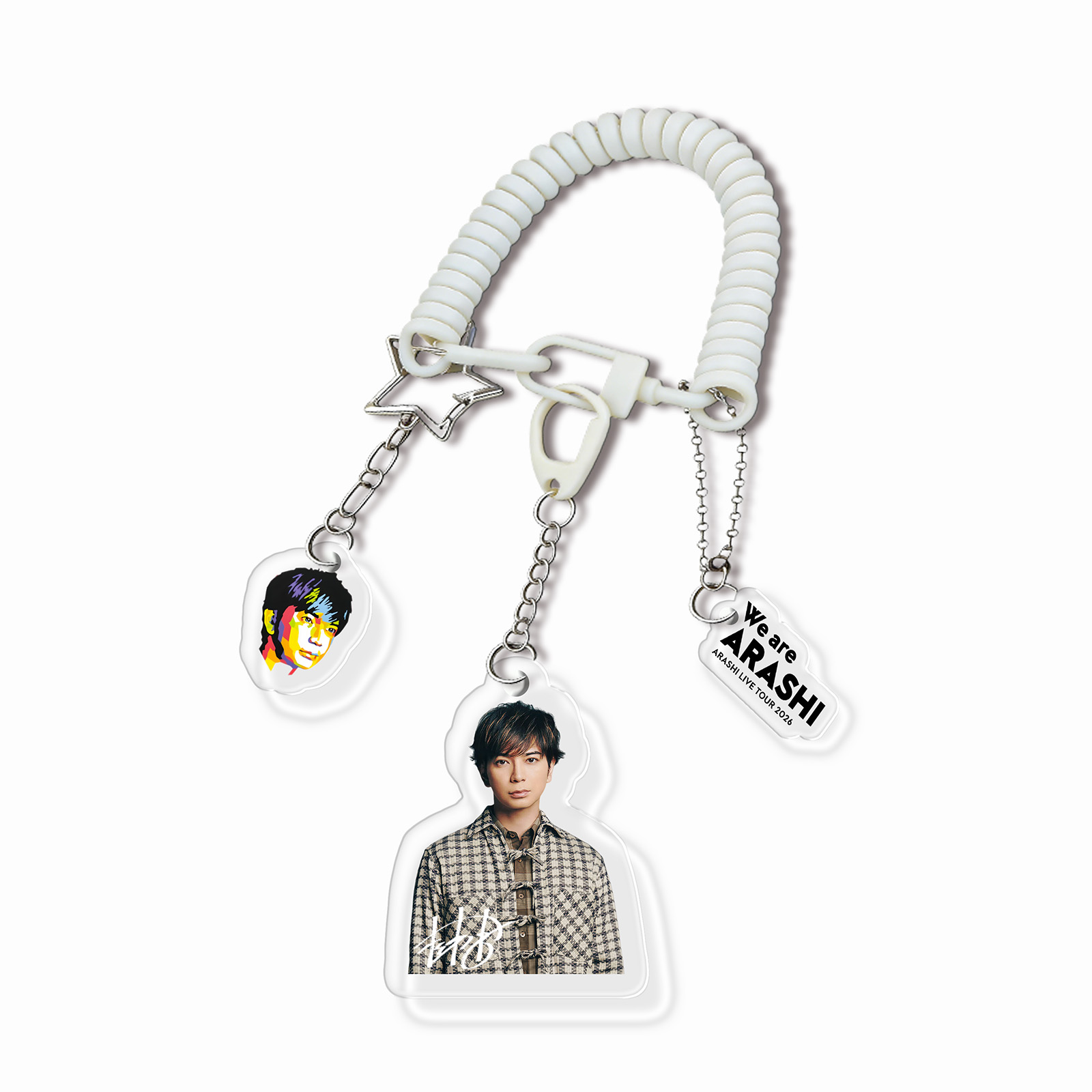 個人 ビジュアルアクリルキーホルダー コイルストラップ 【嵐ARASHI】