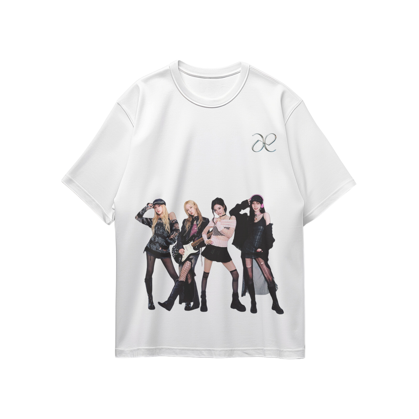 コットン プリント 応援Tシャツ-白【aespa】