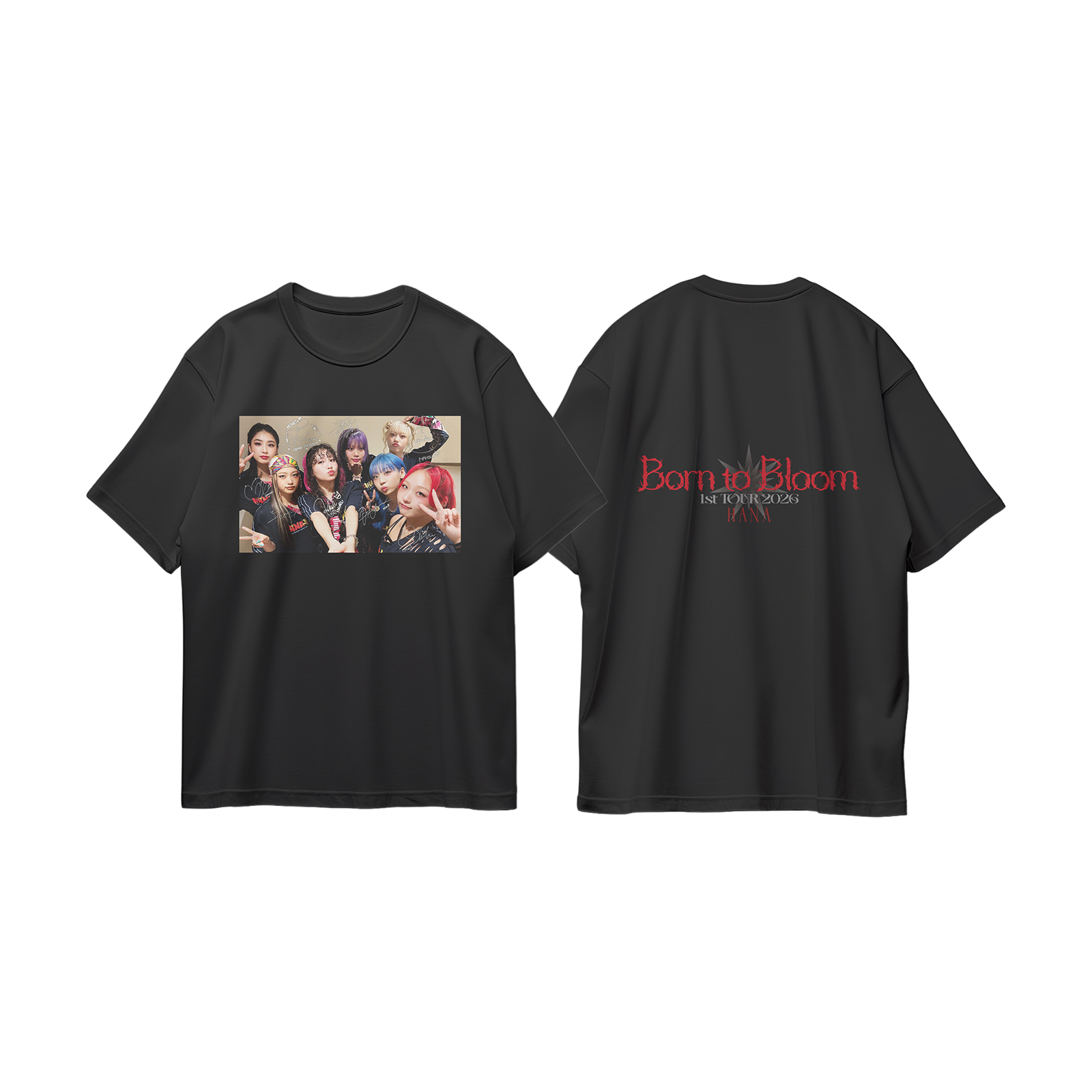 コットン プリント 応援Tシャツ-黒【HANA/Born to Bloom】 – YITOTO