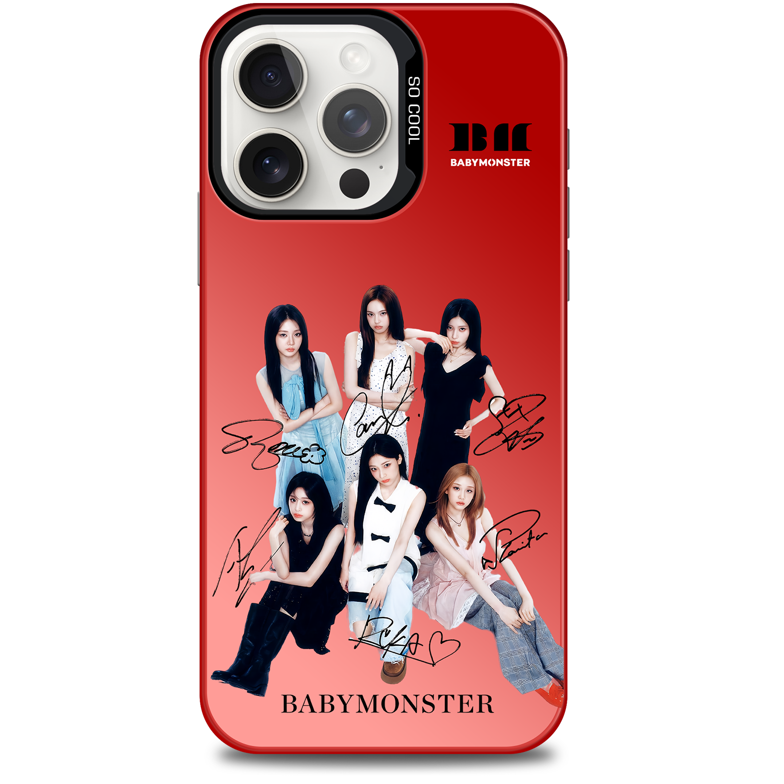 ミラースマホケース-赤【BABYMONSTER/PSYCHO】